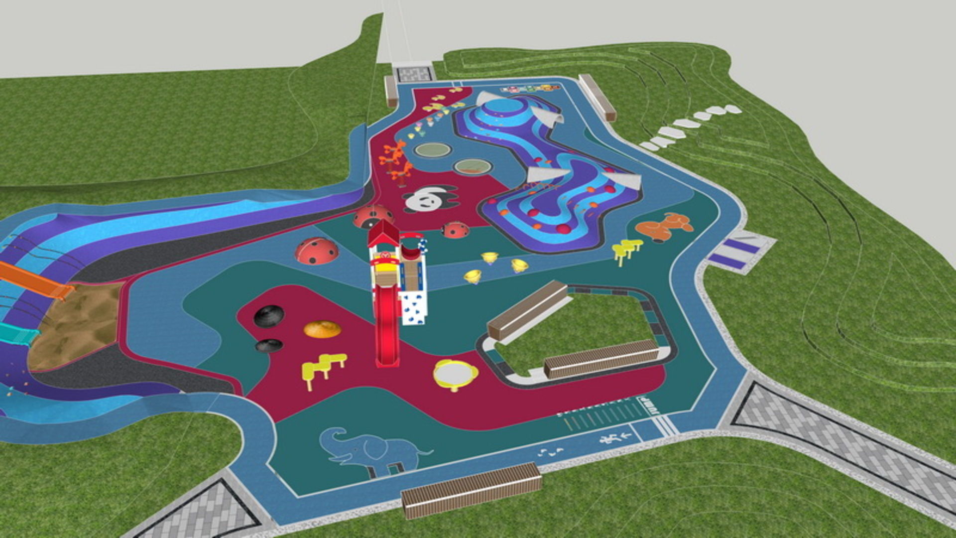 25 OF Relax Space and Playground Draft Model5 Low-poly 3D model_11