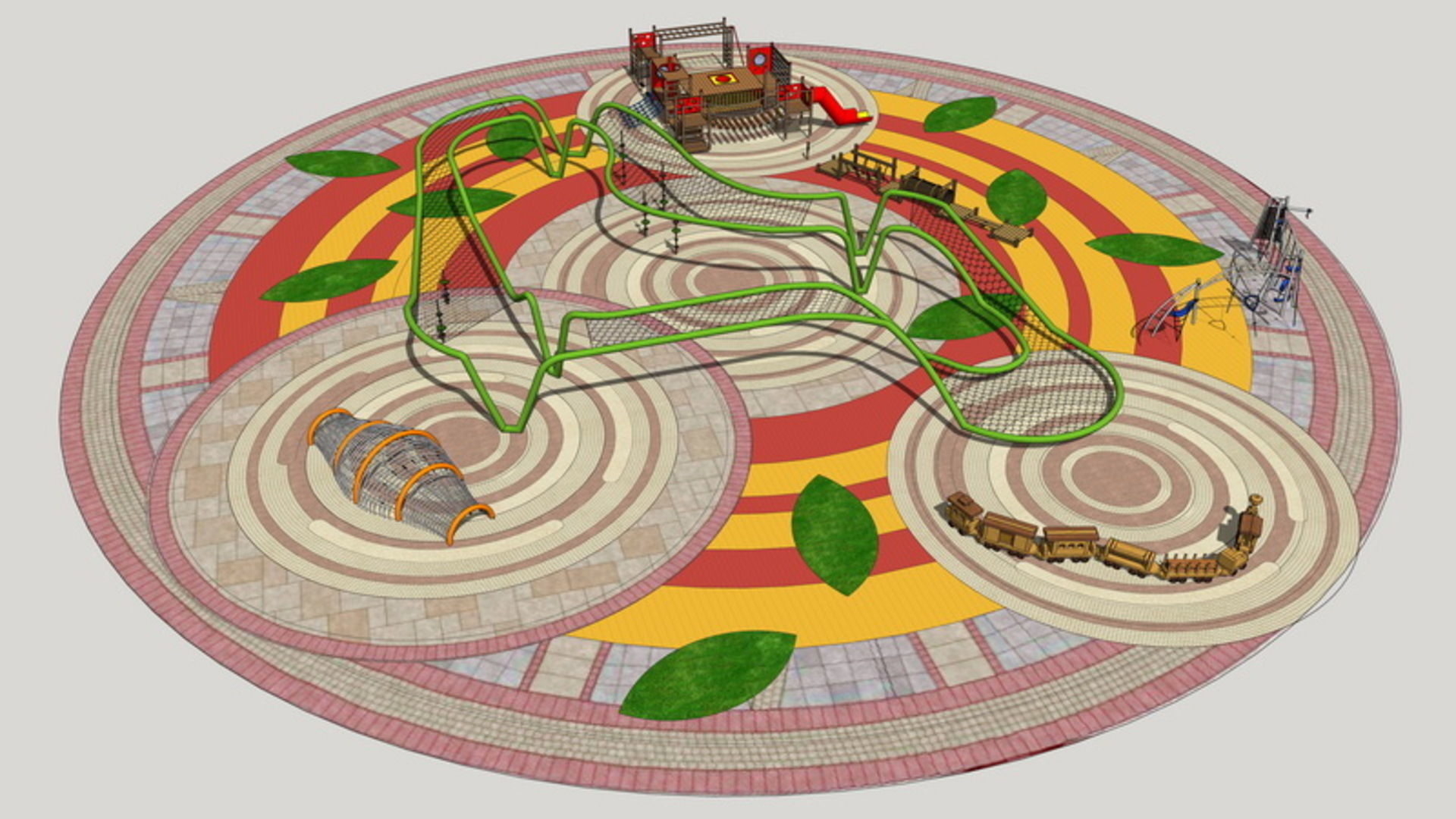 25 OF Relax Space and Playground Draft Model5 Low-poly 3D model_2