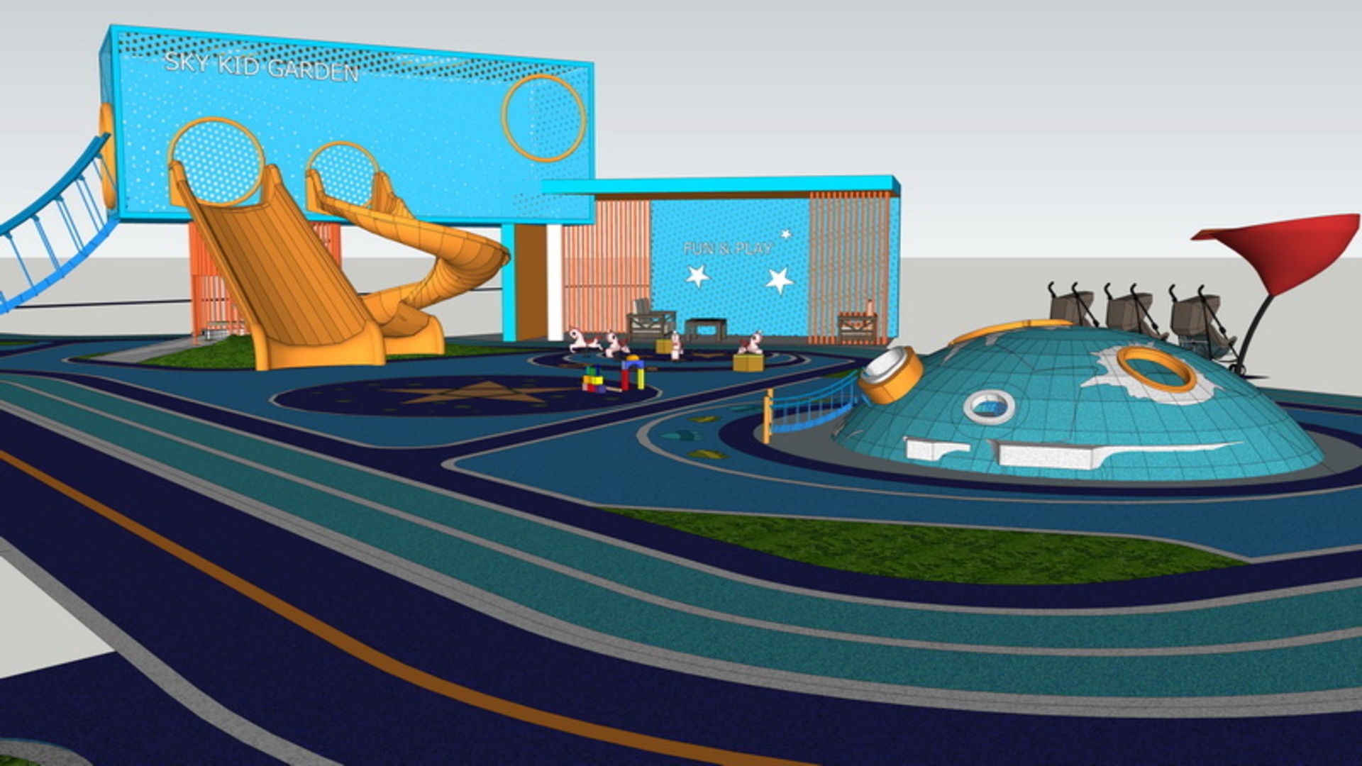 25 OF Relax Space and Playground Draft Model5 Low-poly 3D model_16