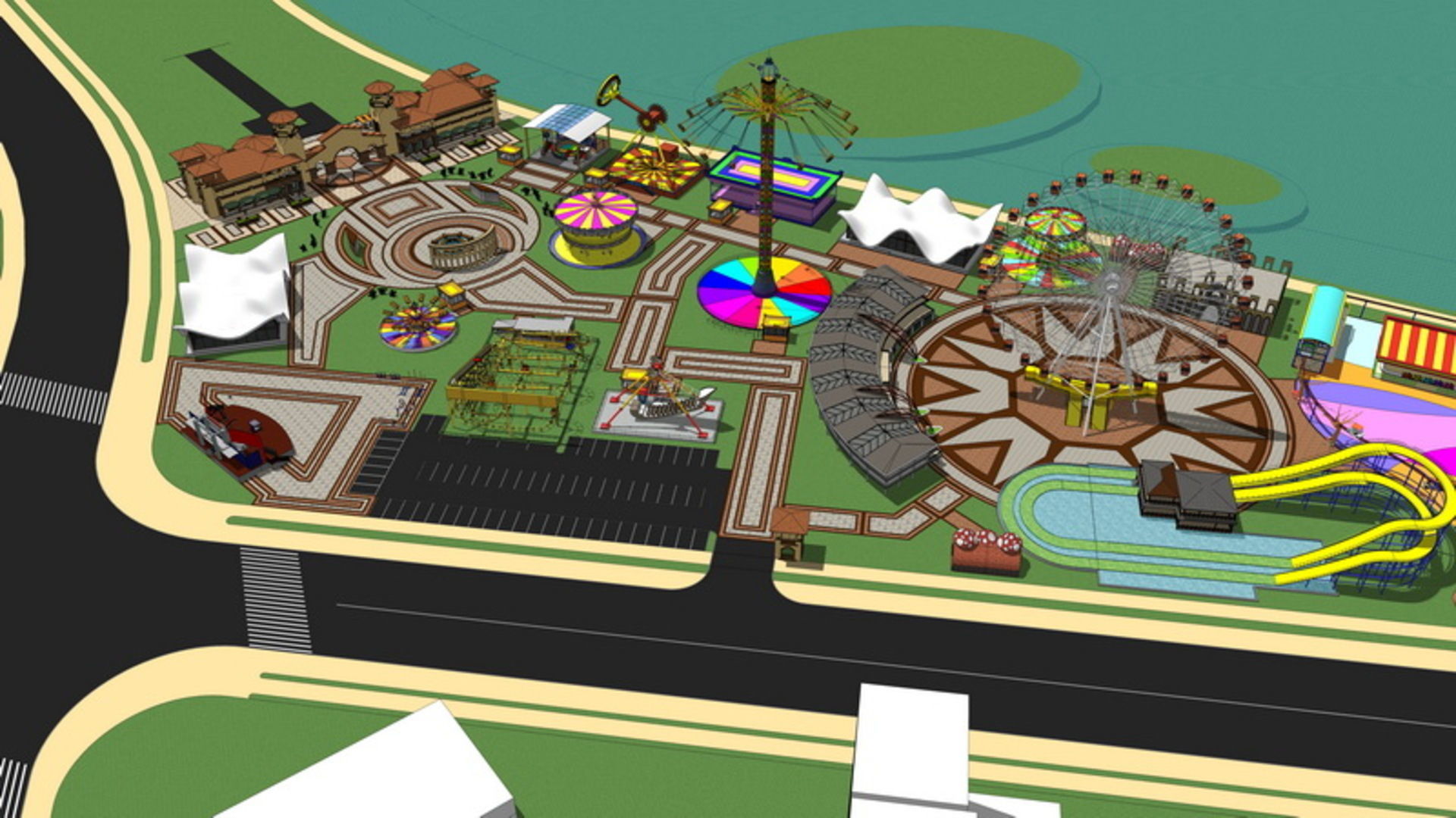 25 OF Relax Space and Playground Draft Model5 Low-poly 3D model_10