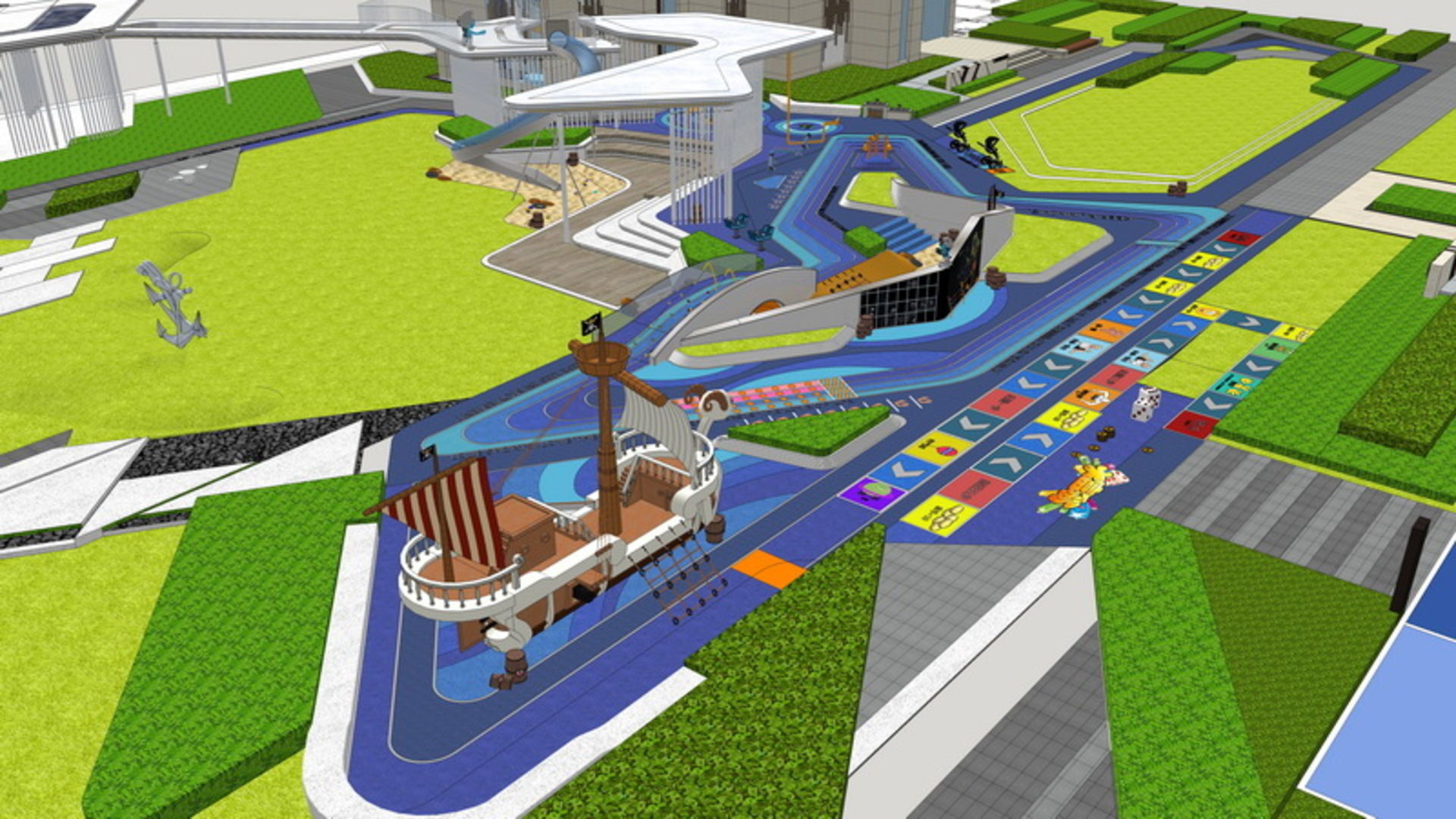 25 OF Relax Space and Playground Draft Model5 Low-poly 3D model_6