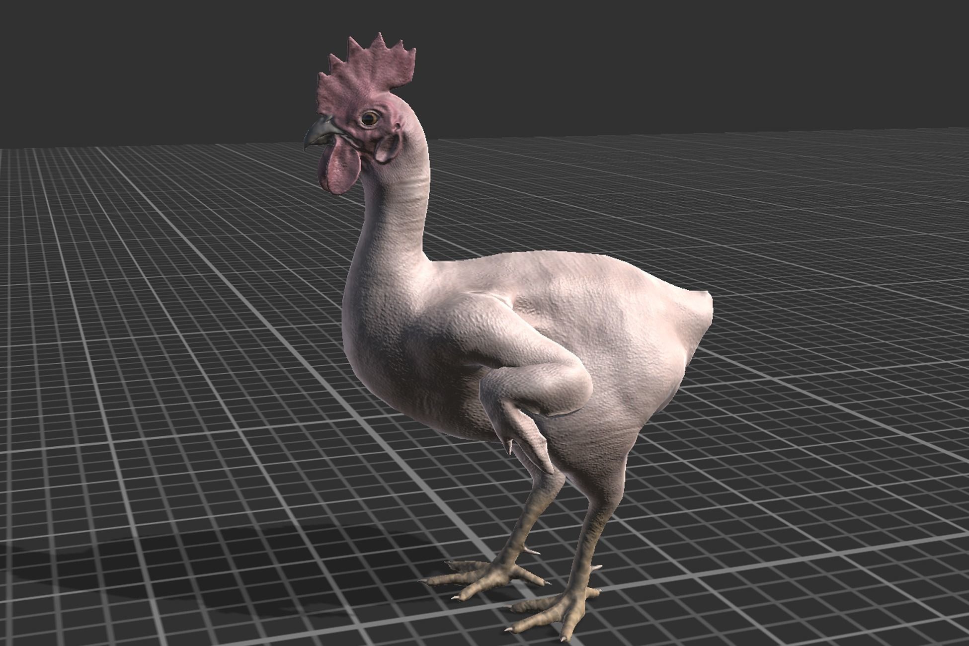 Feathered Rooster Low-poly 3D model_15
