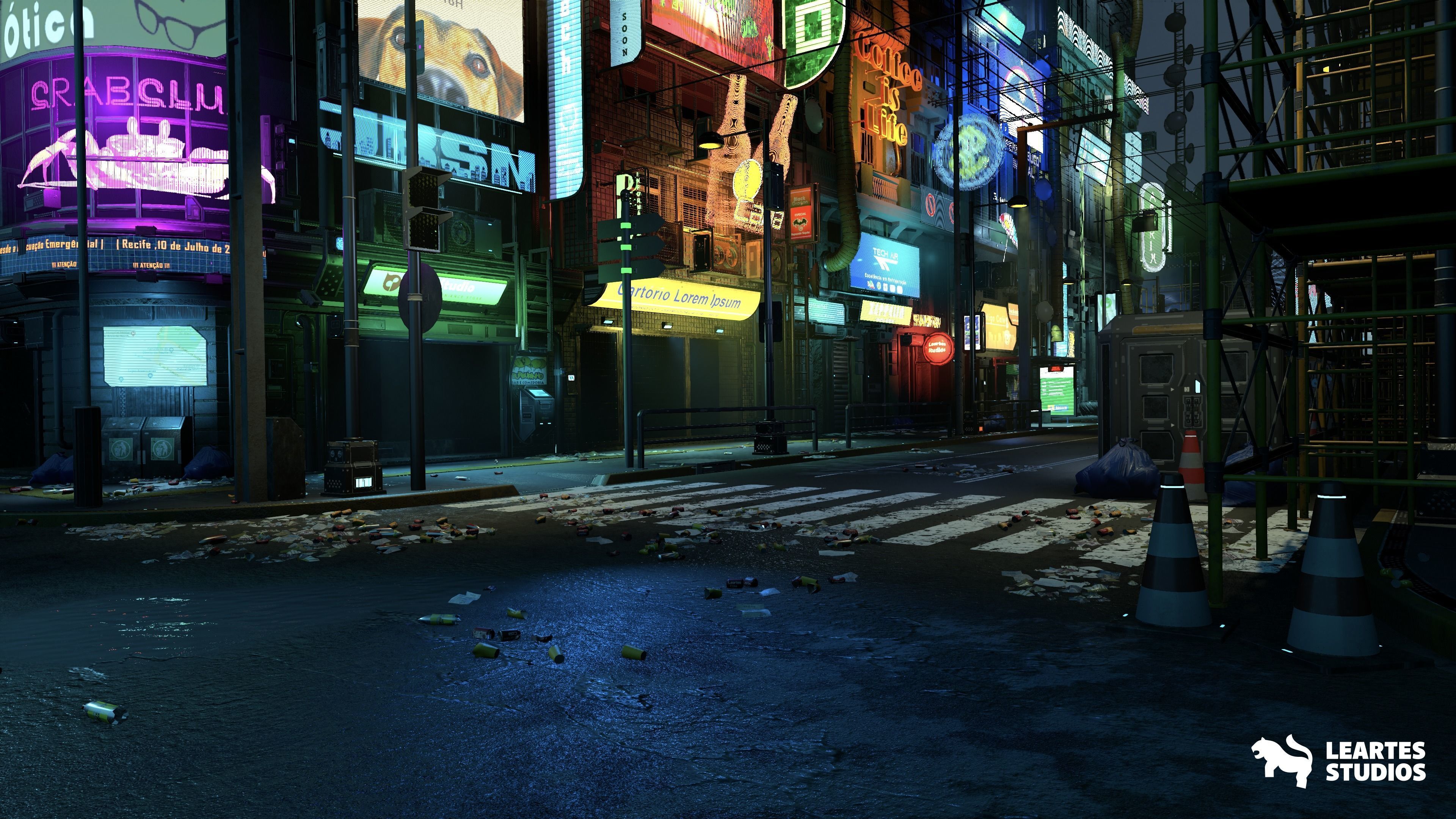Cyberpunk City-Recife Environment Low-poly 3D model_4