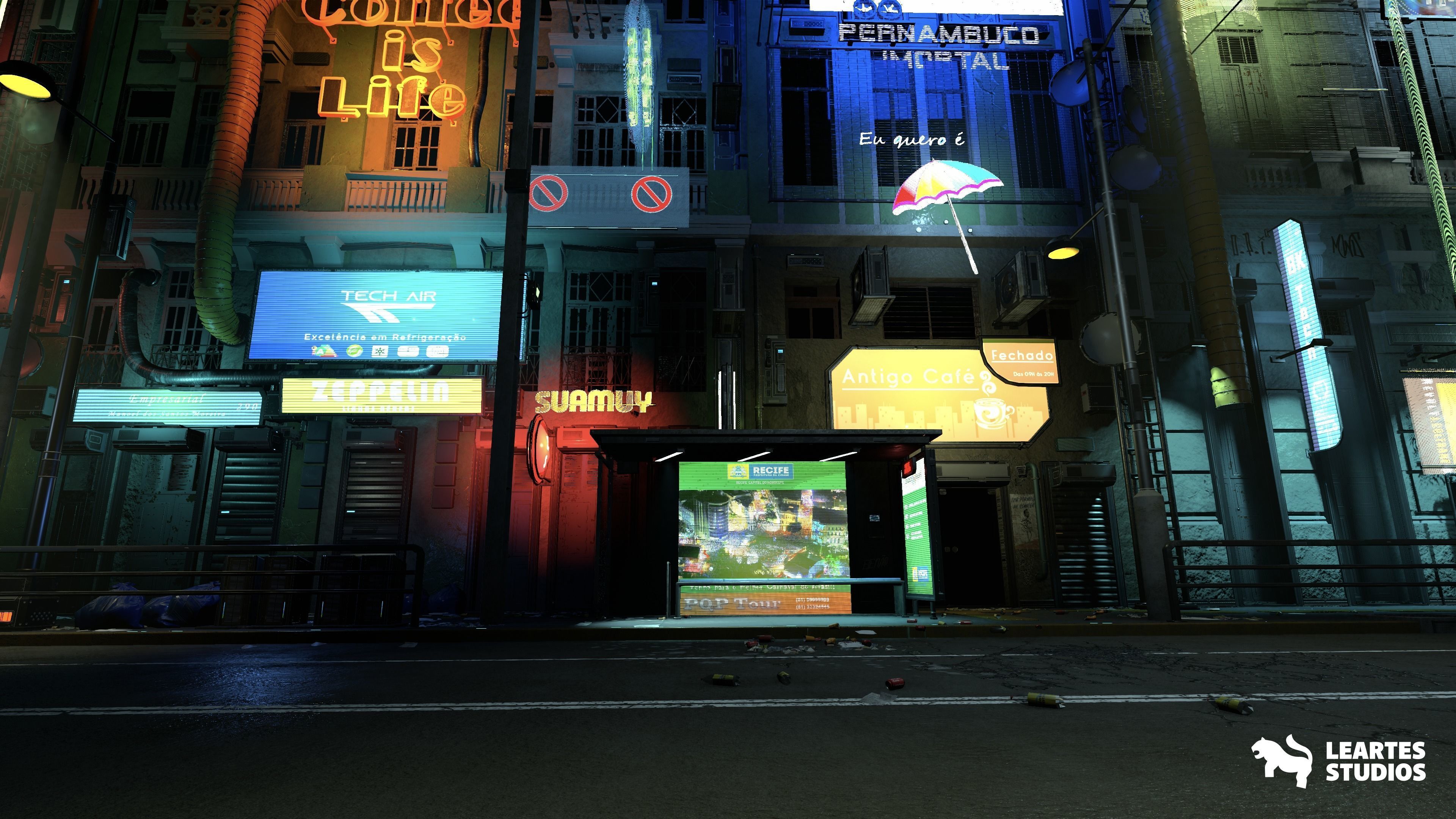 Cyberpunk City-Recife Environment Low-poly 3D model_1