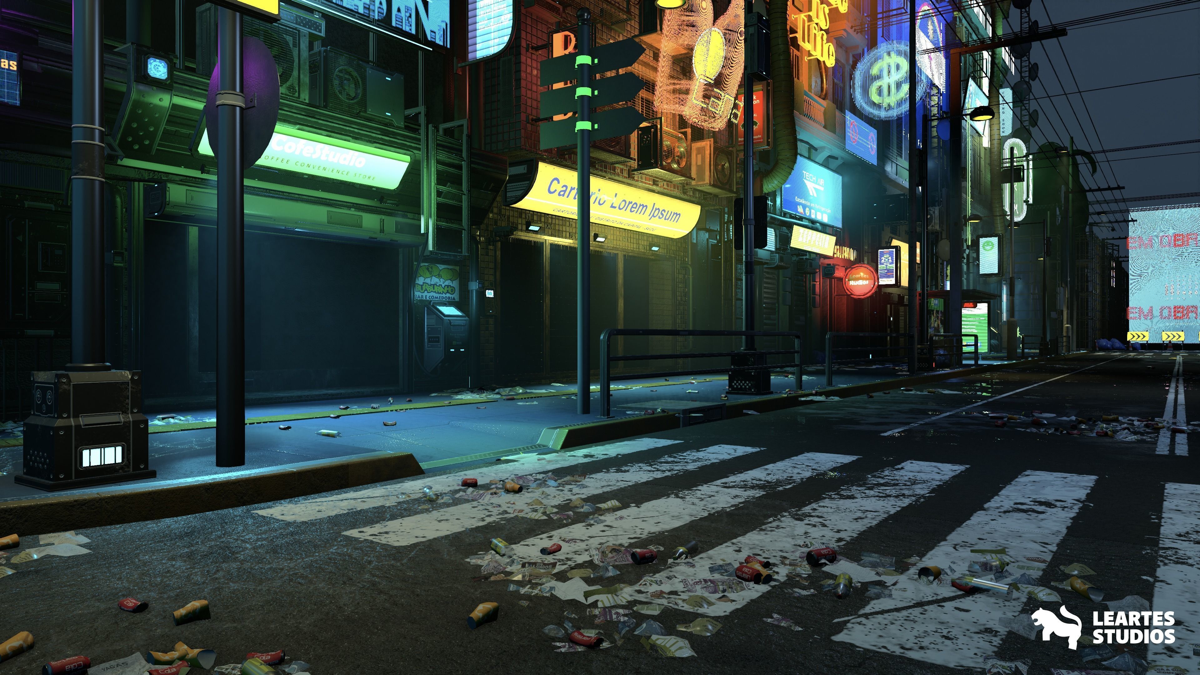 Cyberpunk City-Recife Environment Low-poly 3D model_9