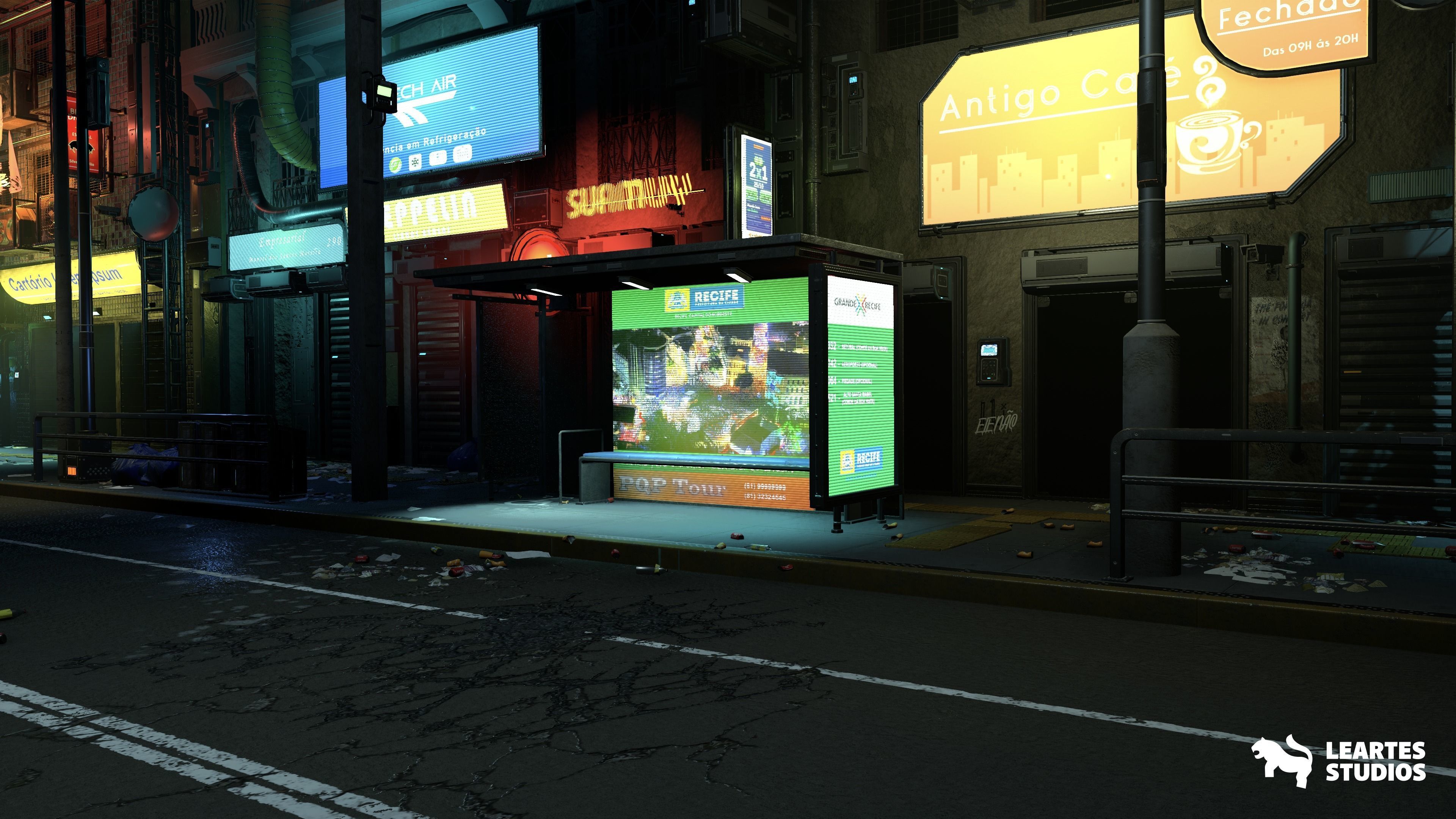 Cyberpunk City-Recife Environment Low-poly 3D model_16