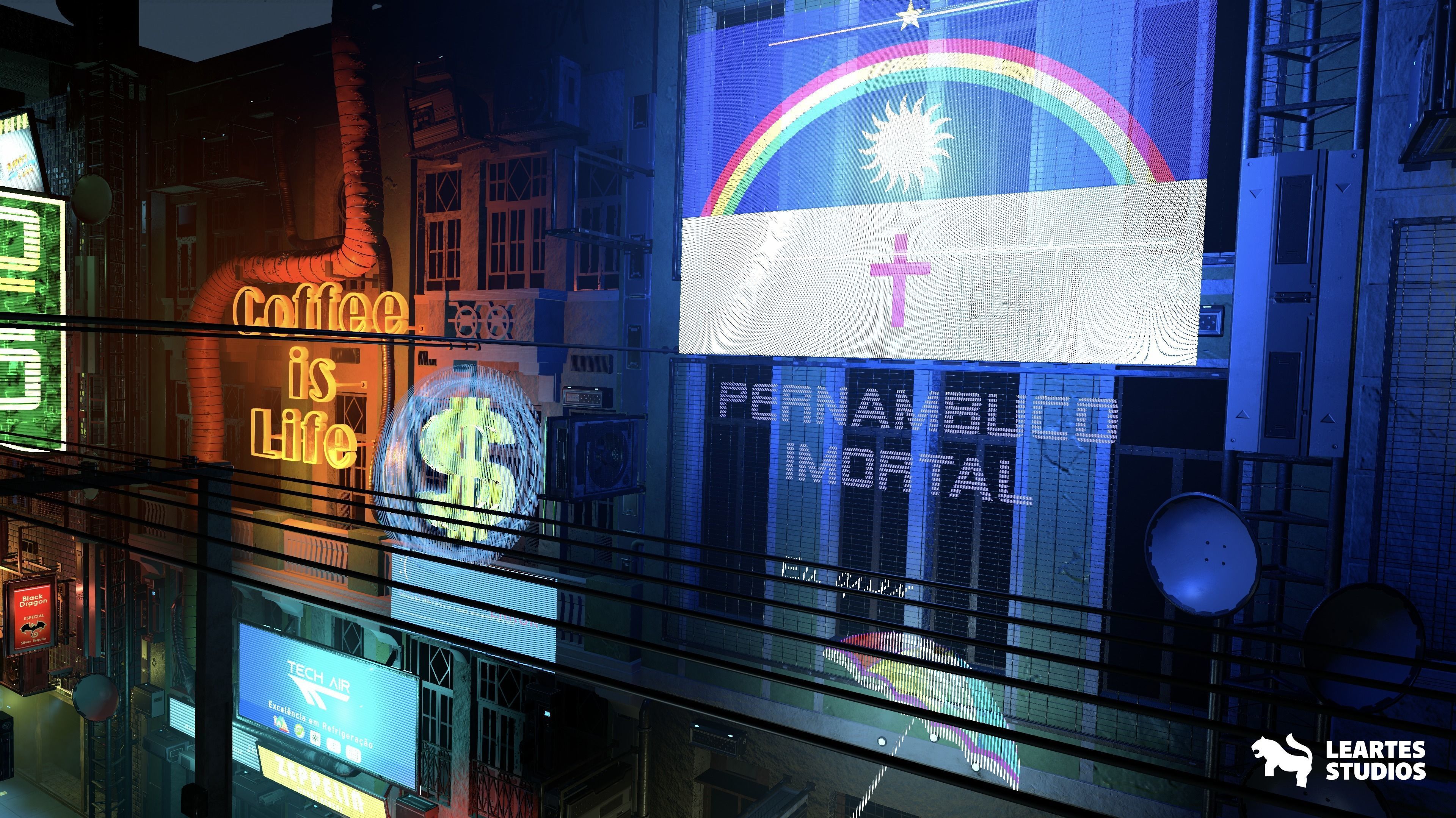 Cyberpunk City-Recife Environment Low-poly 3D model_12