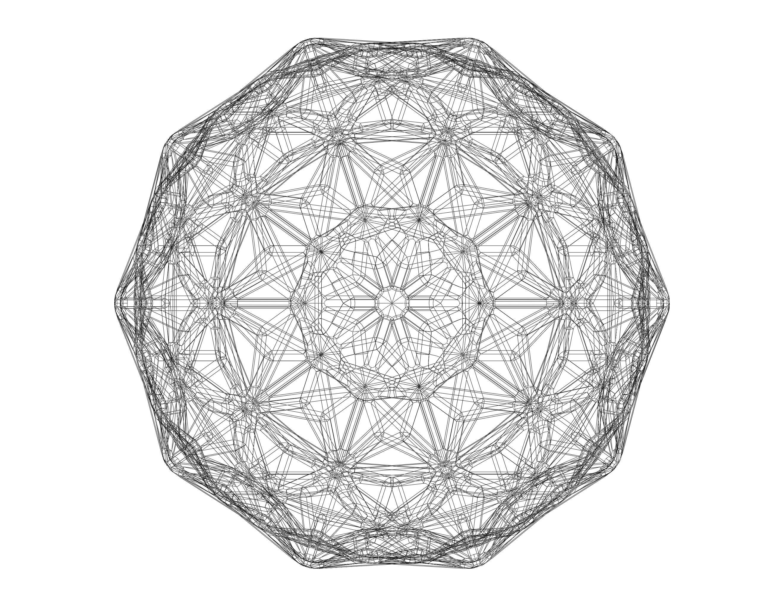Wireframe Shape Geometric Diamond 3D print model_40