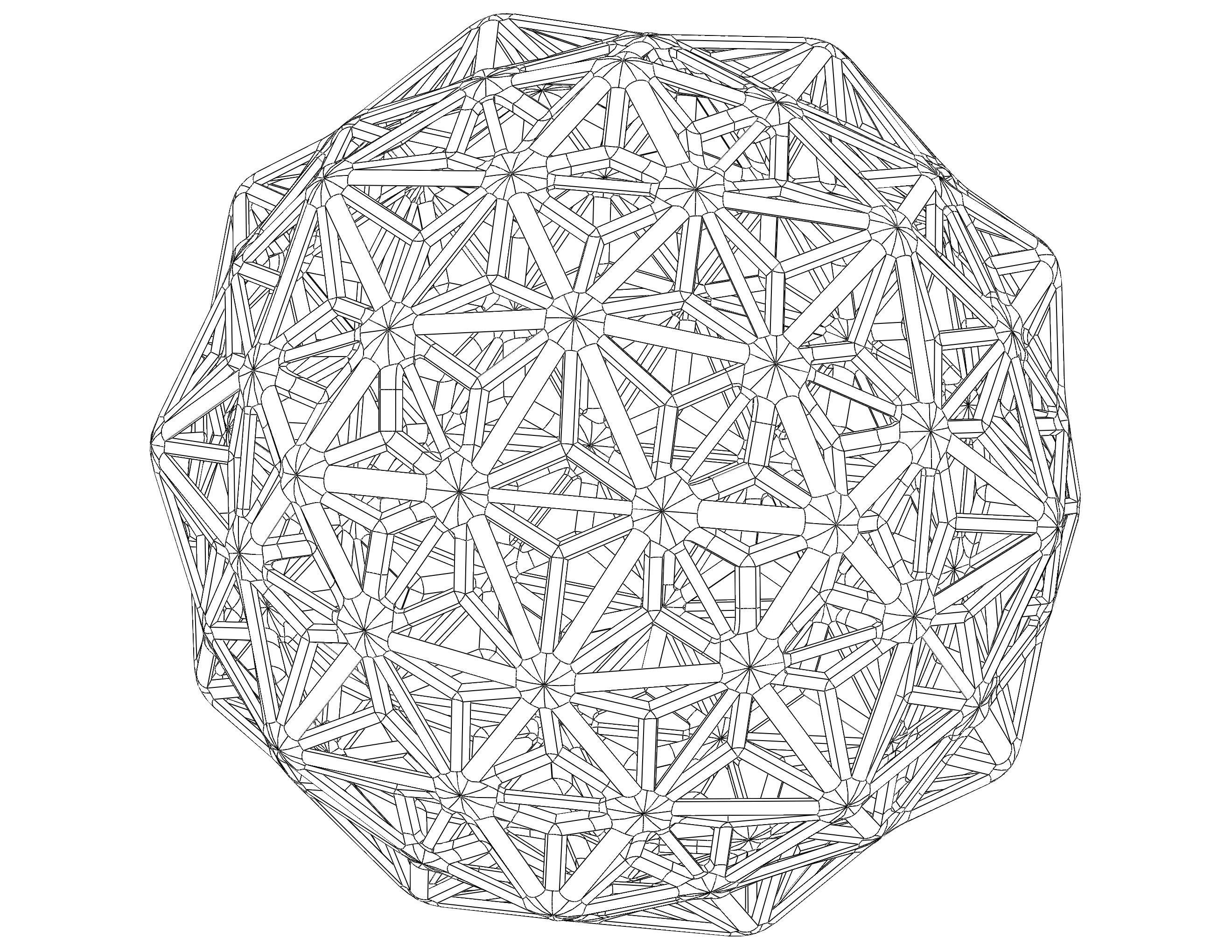 Wireframe Shape Geometric Diamond 3D print model_6
