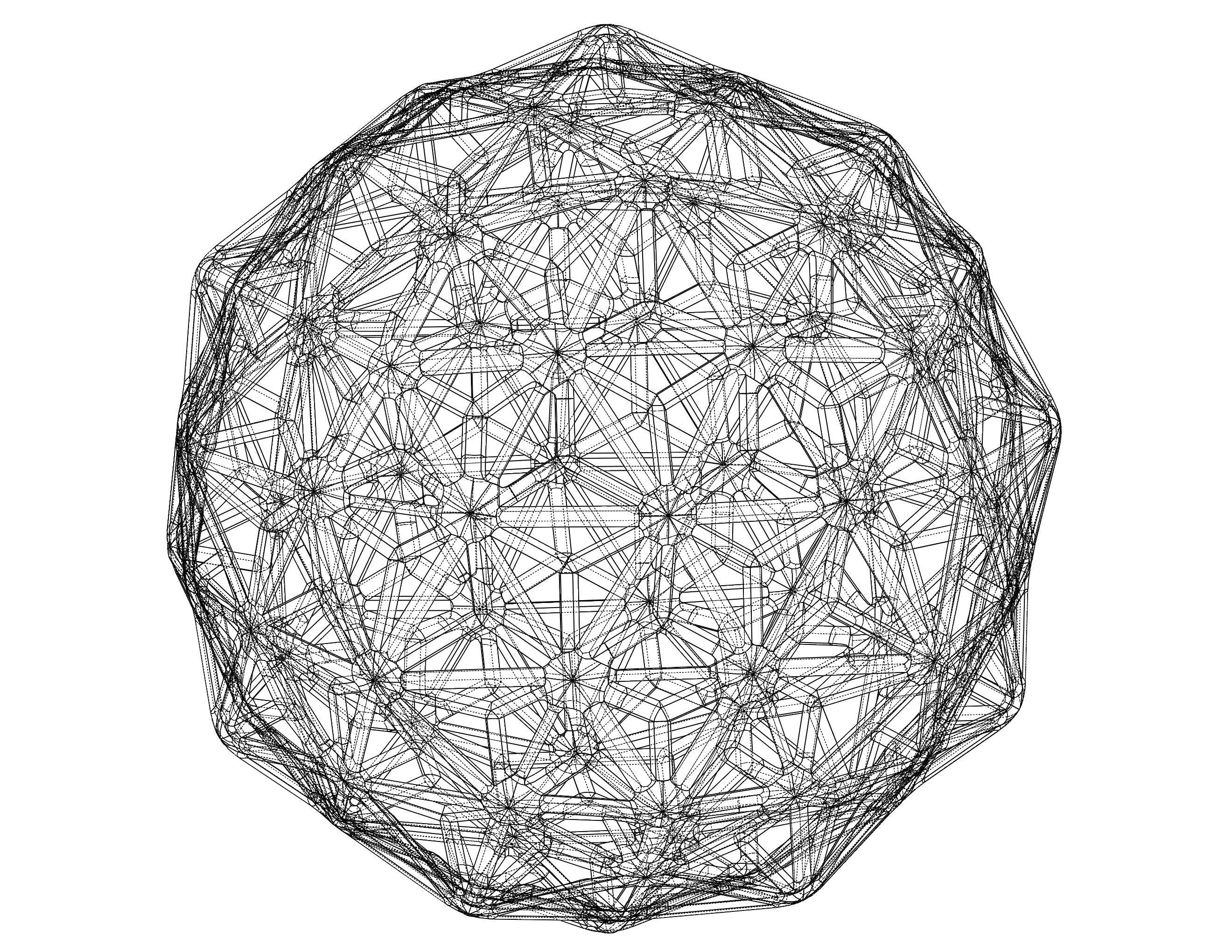 Wireframe Shape Geometric Diamond 3D print model_27