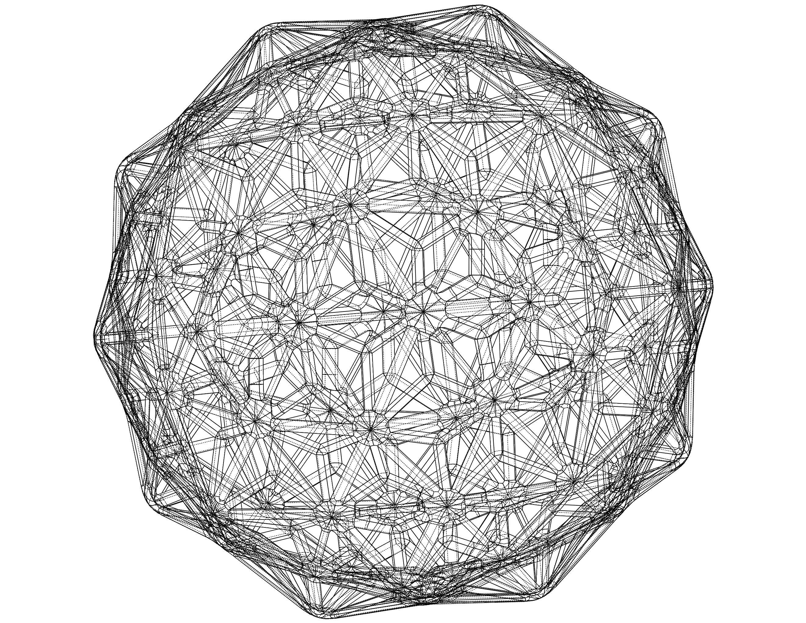 Wireframe Shape Geometric Diamond 3D print model_35