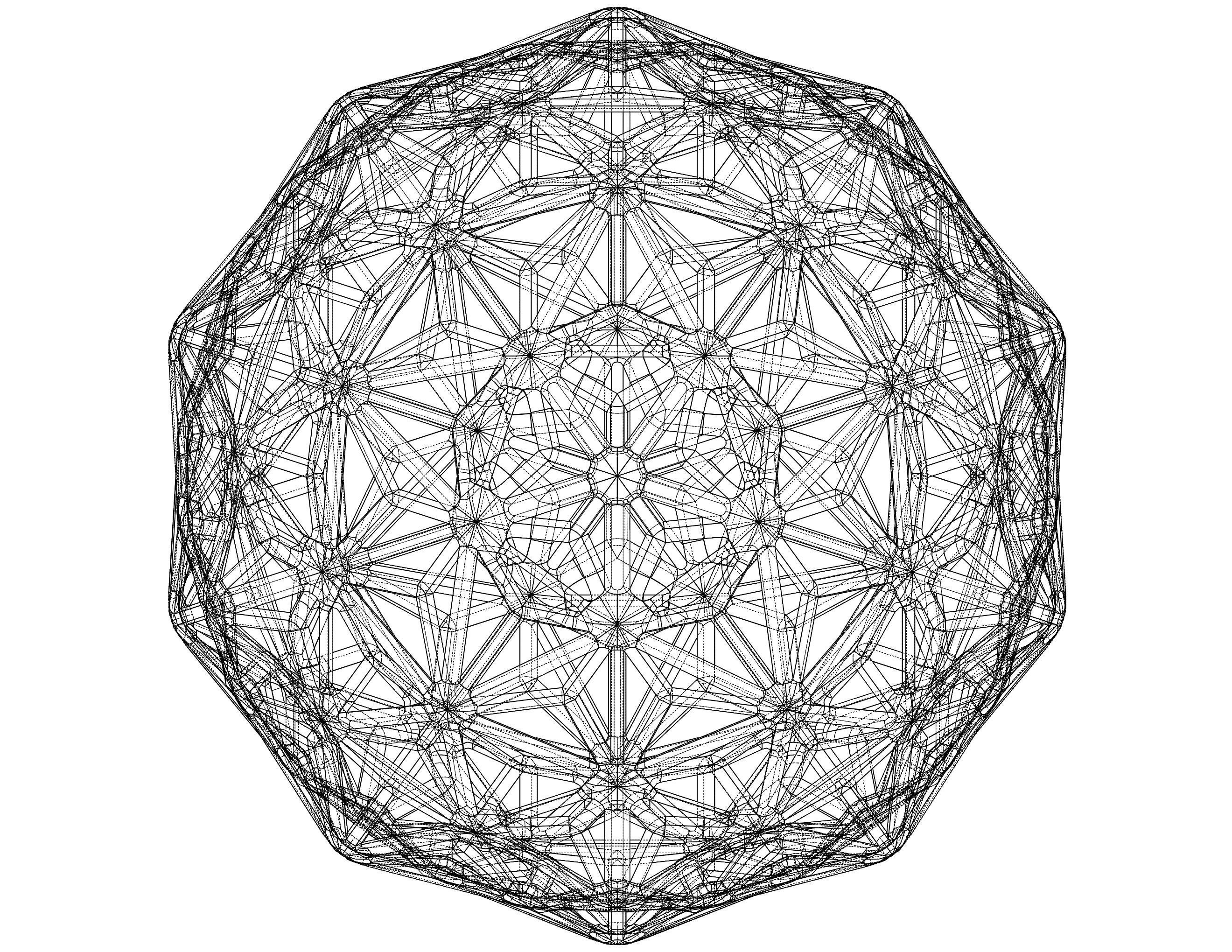 Wireframe Shape Geometric Diamond 3D print model_15