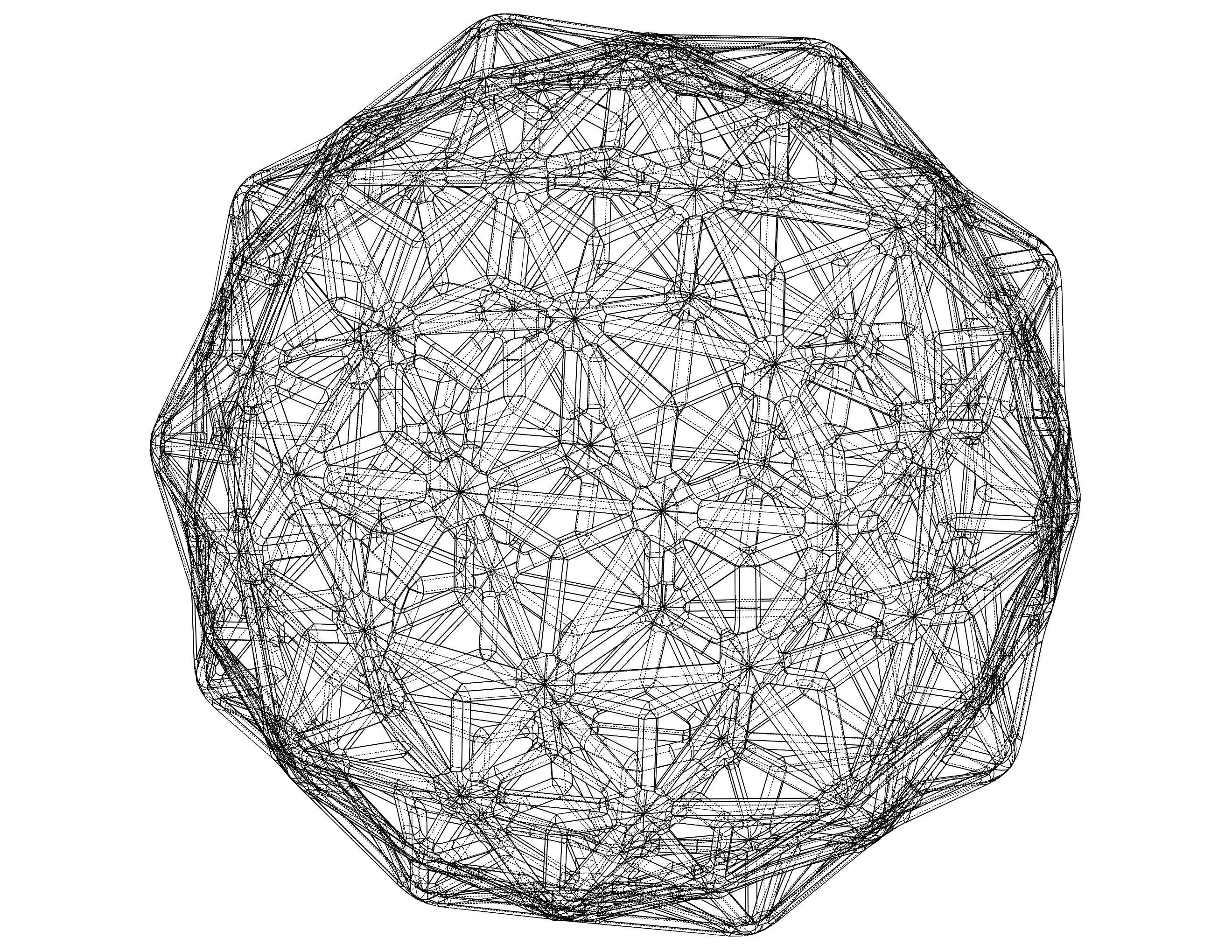 Wireframe Shape Geometric Diamond 3D print model_7