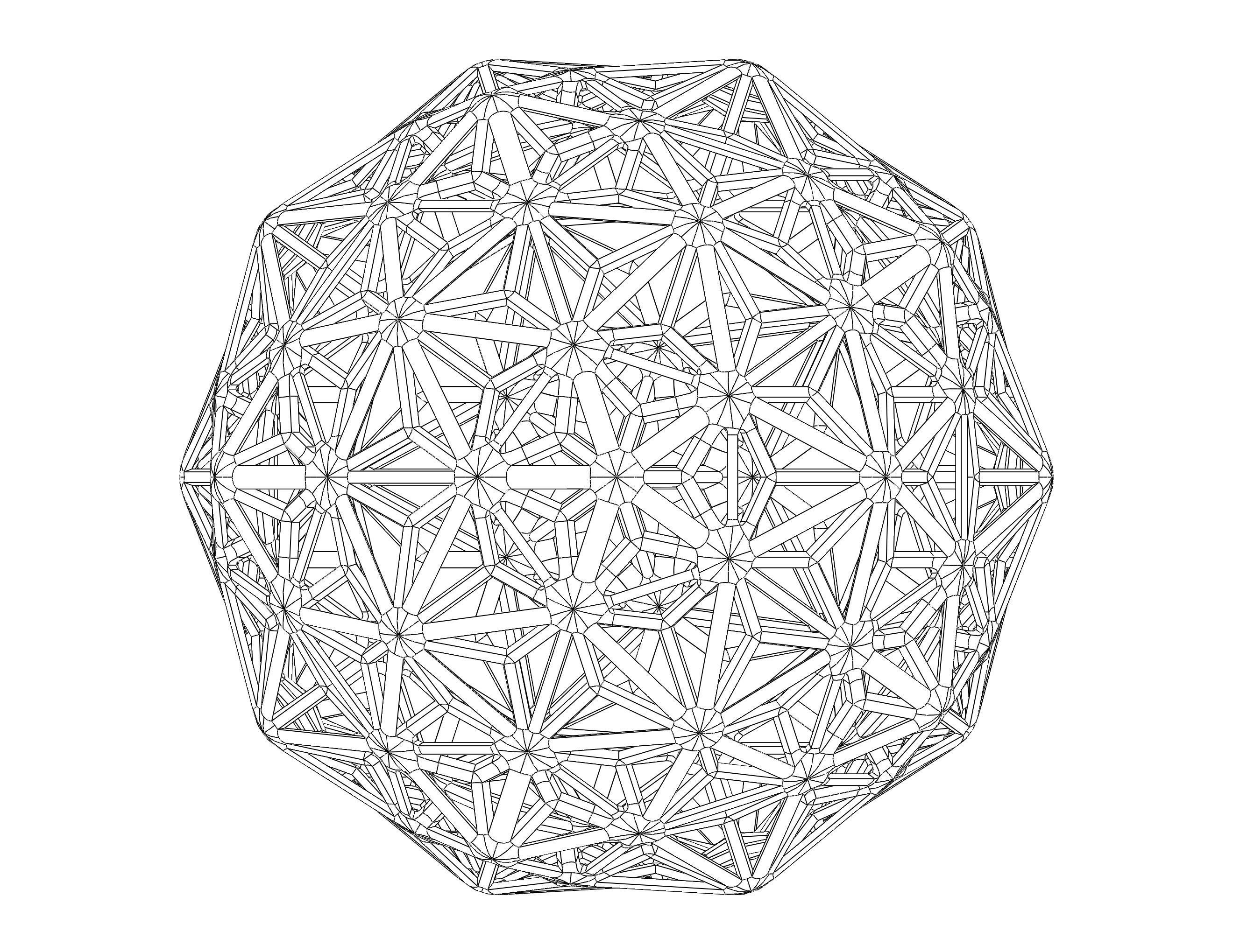 Wireframe Shape Geometric Diamond 3D print model_38