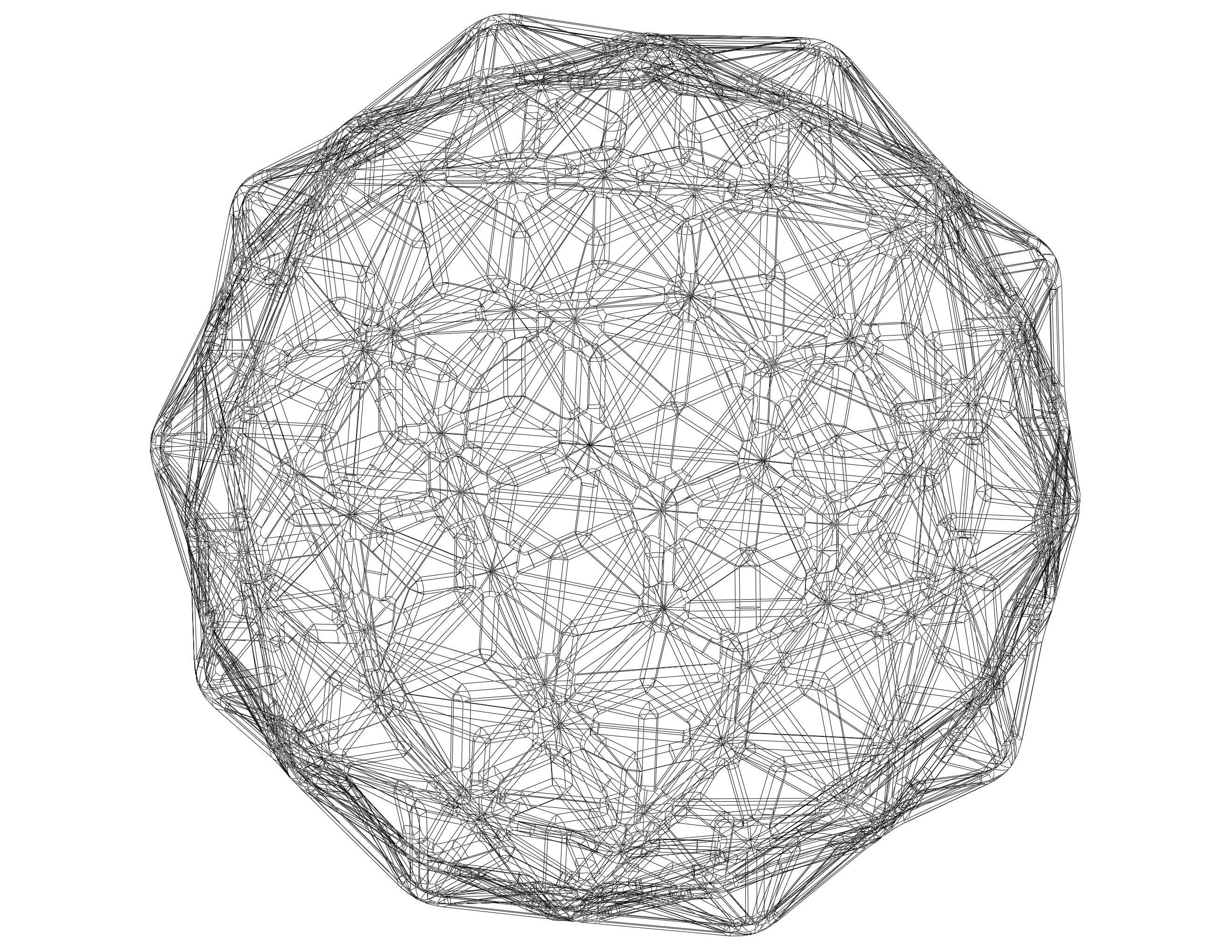 Wireframe Shape Geometric Diamond 3D print model_8