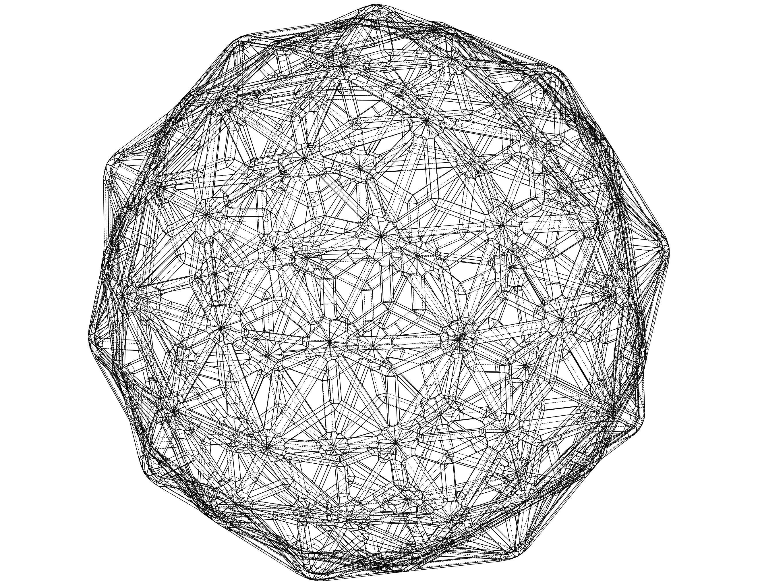 Wireframe Shape Geometric Diamond 3D print model_3