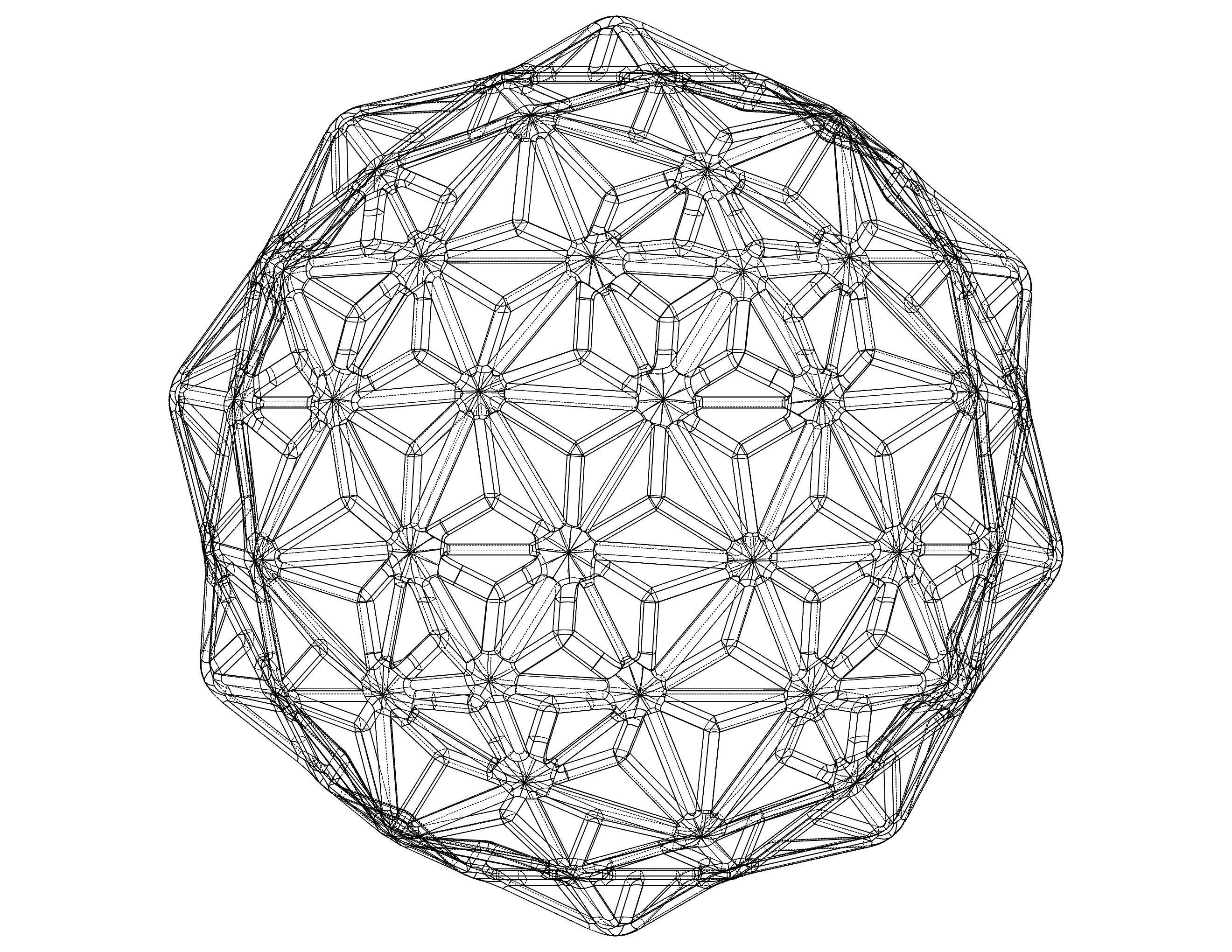 Wireframe Shape Geometric Diamond 3D print model_31