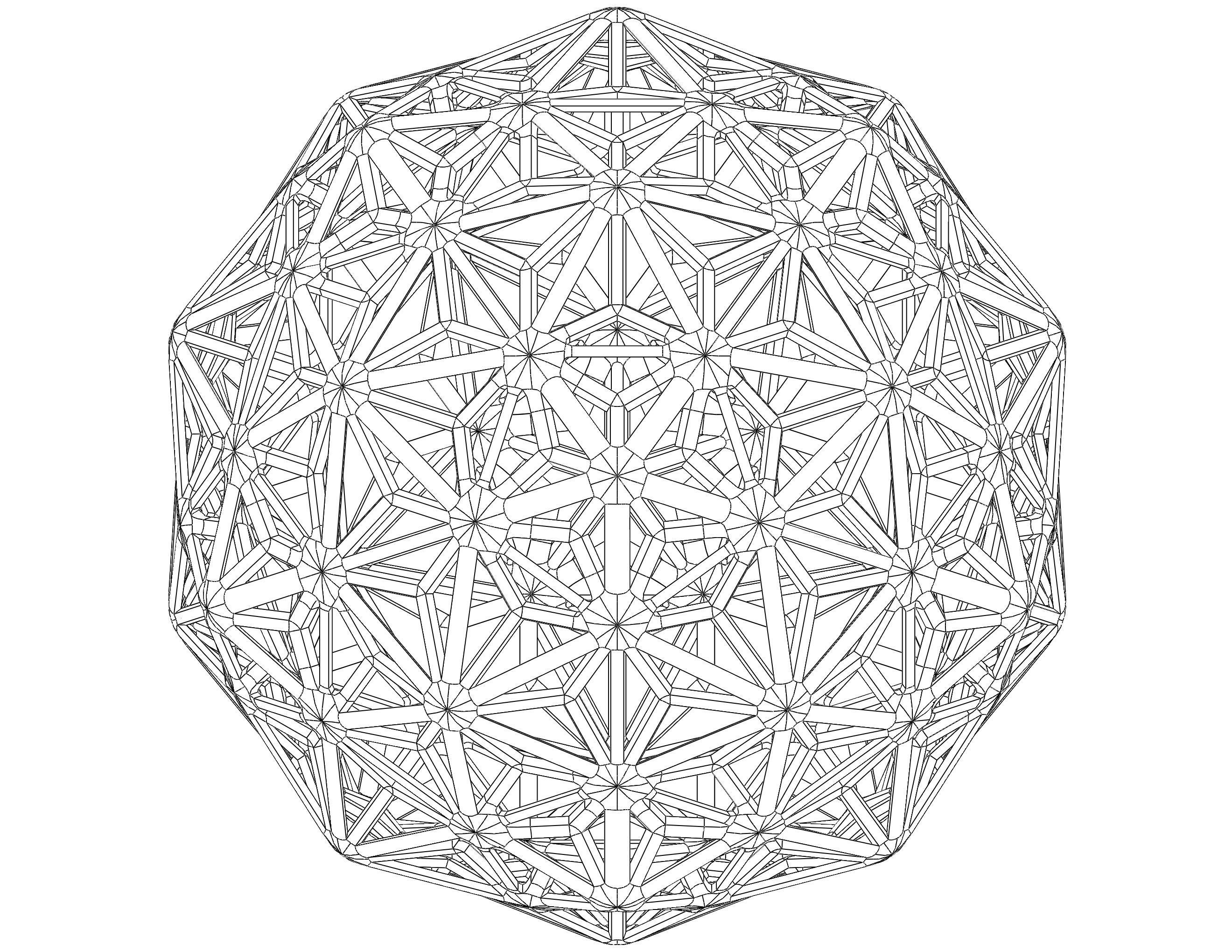 Wireframe Shape Geometric Diamond 3D print model_14