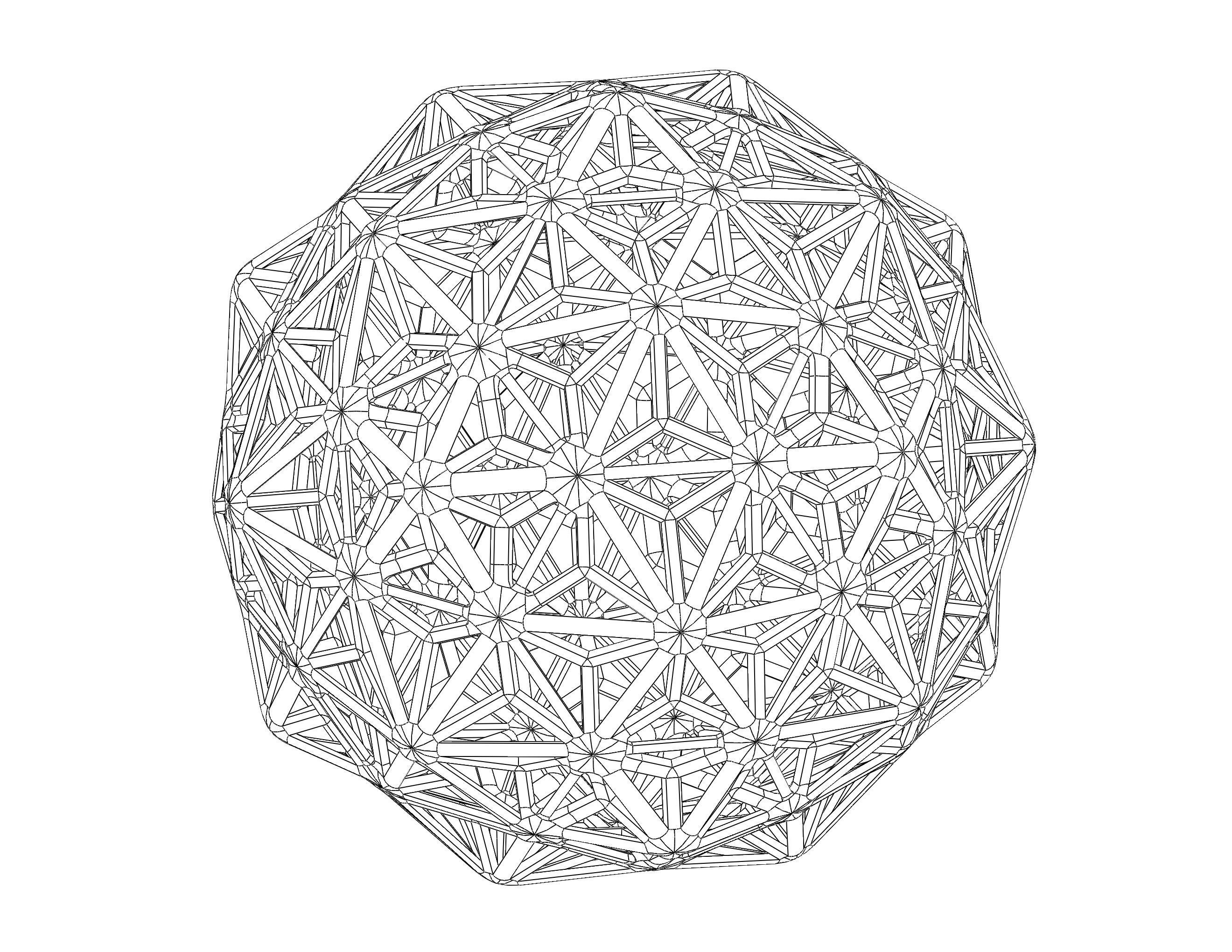 Wireframe Shape Geometric Diamond 3D print model_10