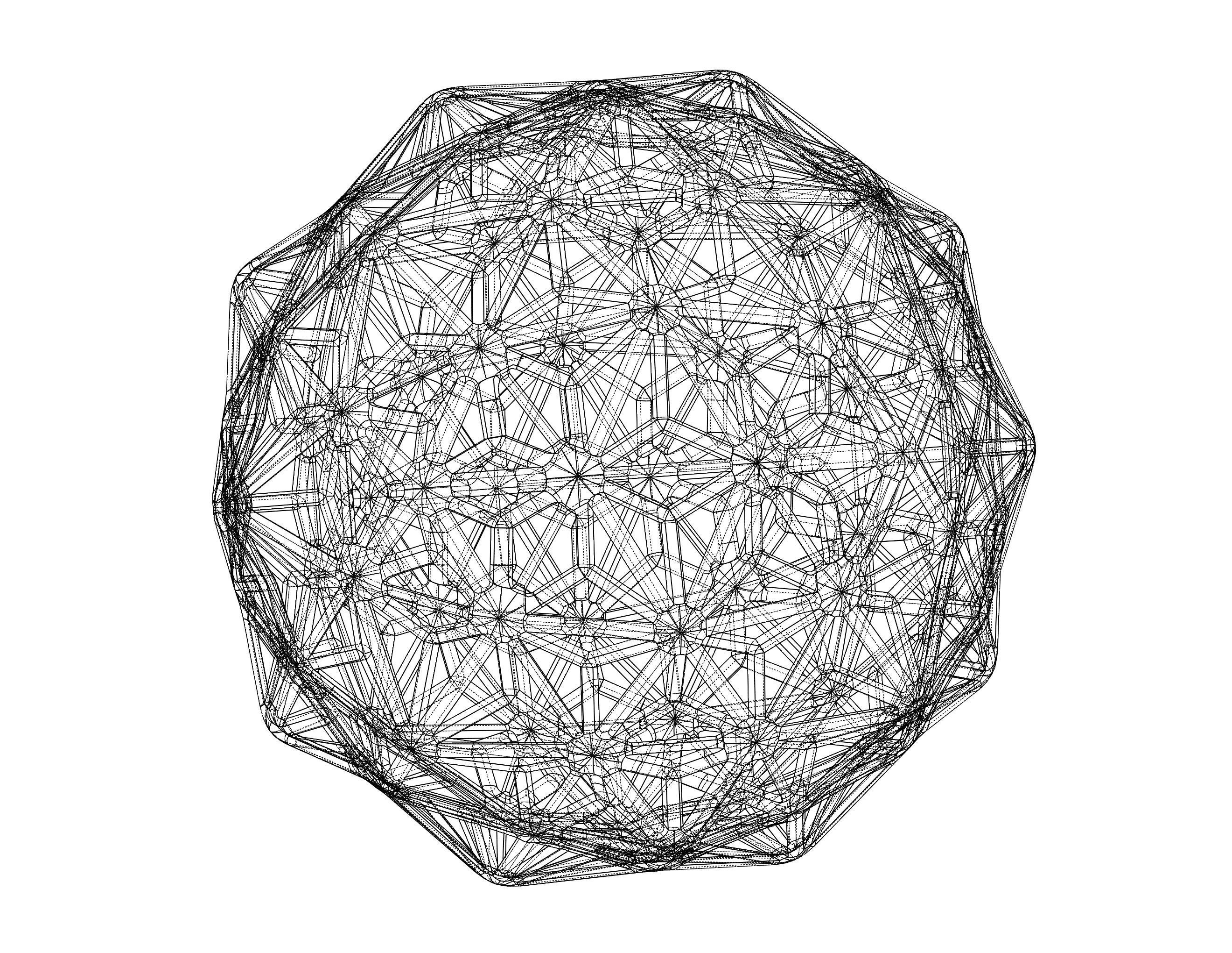 Wireframe Shape Geometric Diamond 3D print model_11