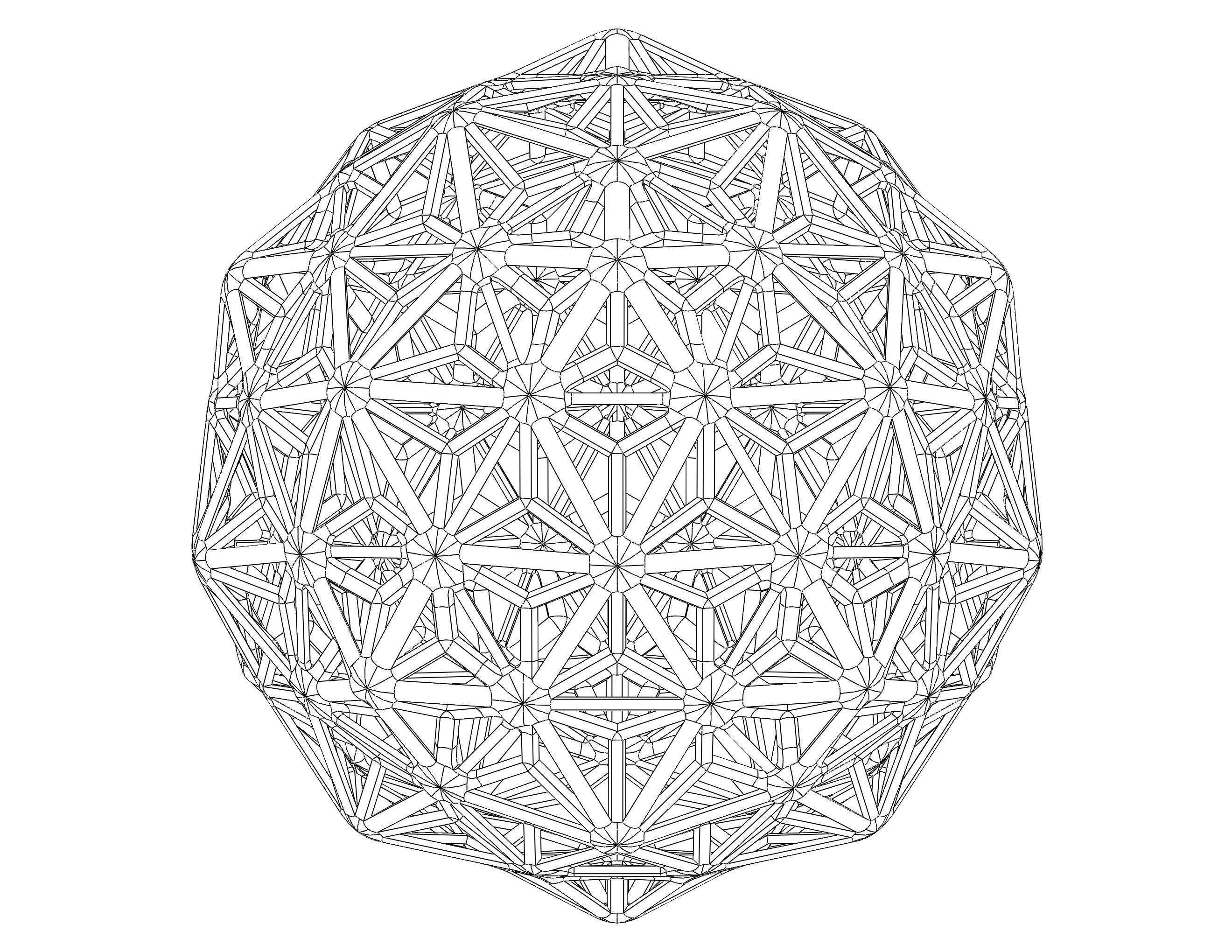 Wireframe Shape Geometric Diamond 3D print model_22