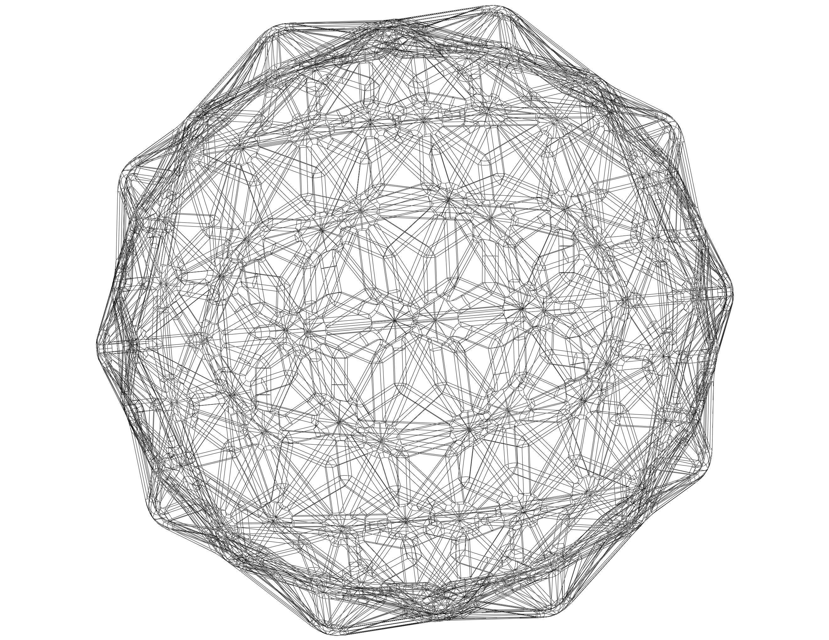 Wireframe Shape Geometric Diamond 3D print model_36
