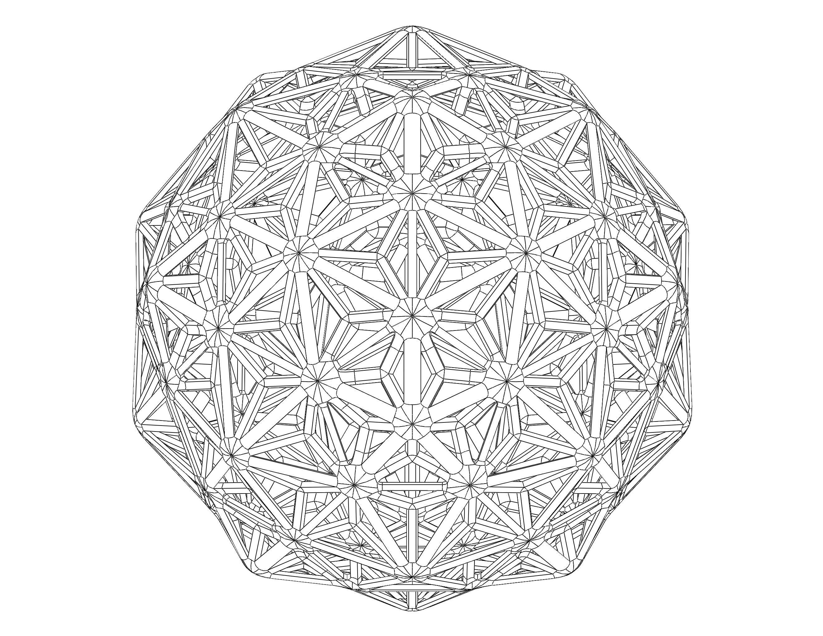Wireframe Shape Geometric Diamond 3D print model_18