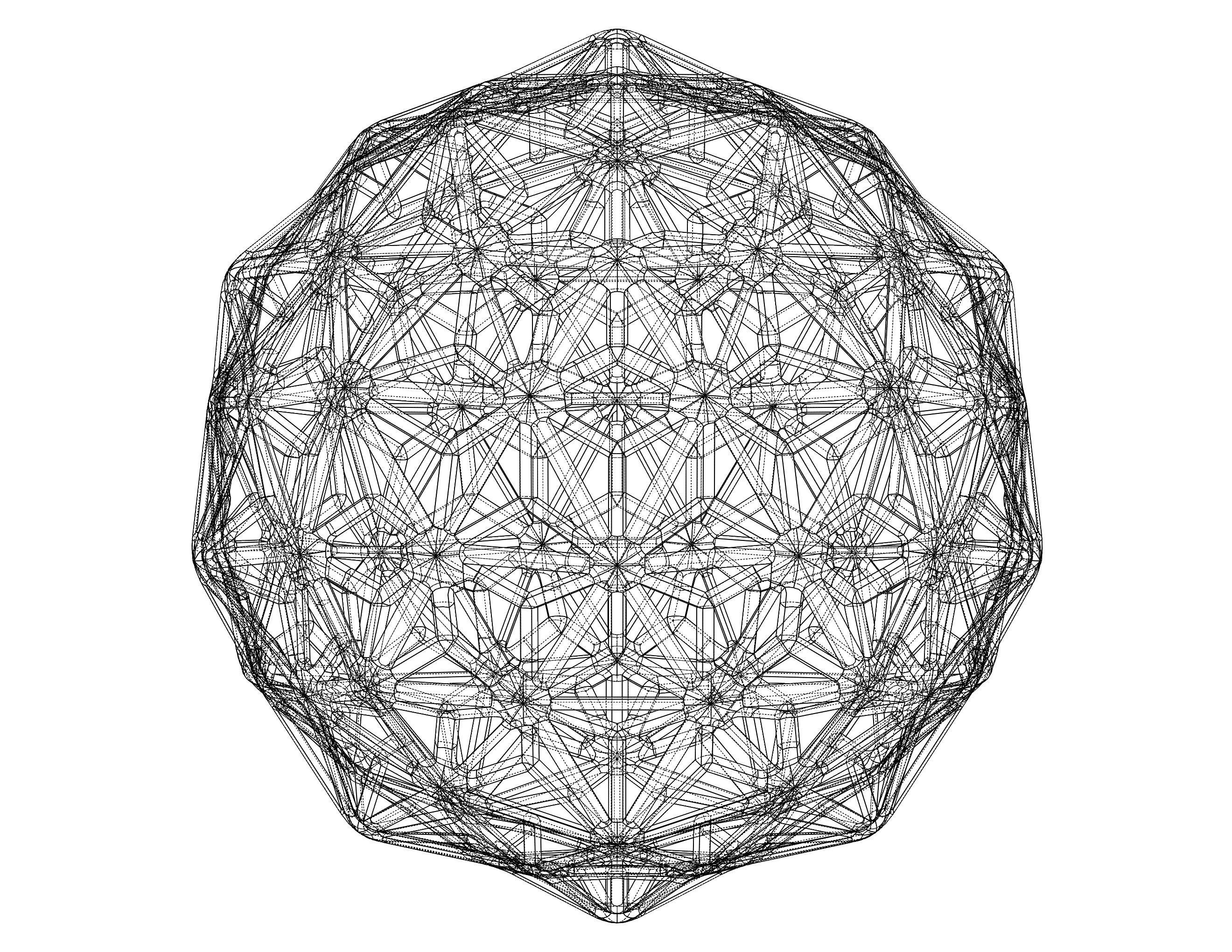 Wireframe Shape Geometric Diamond 3D print model_23