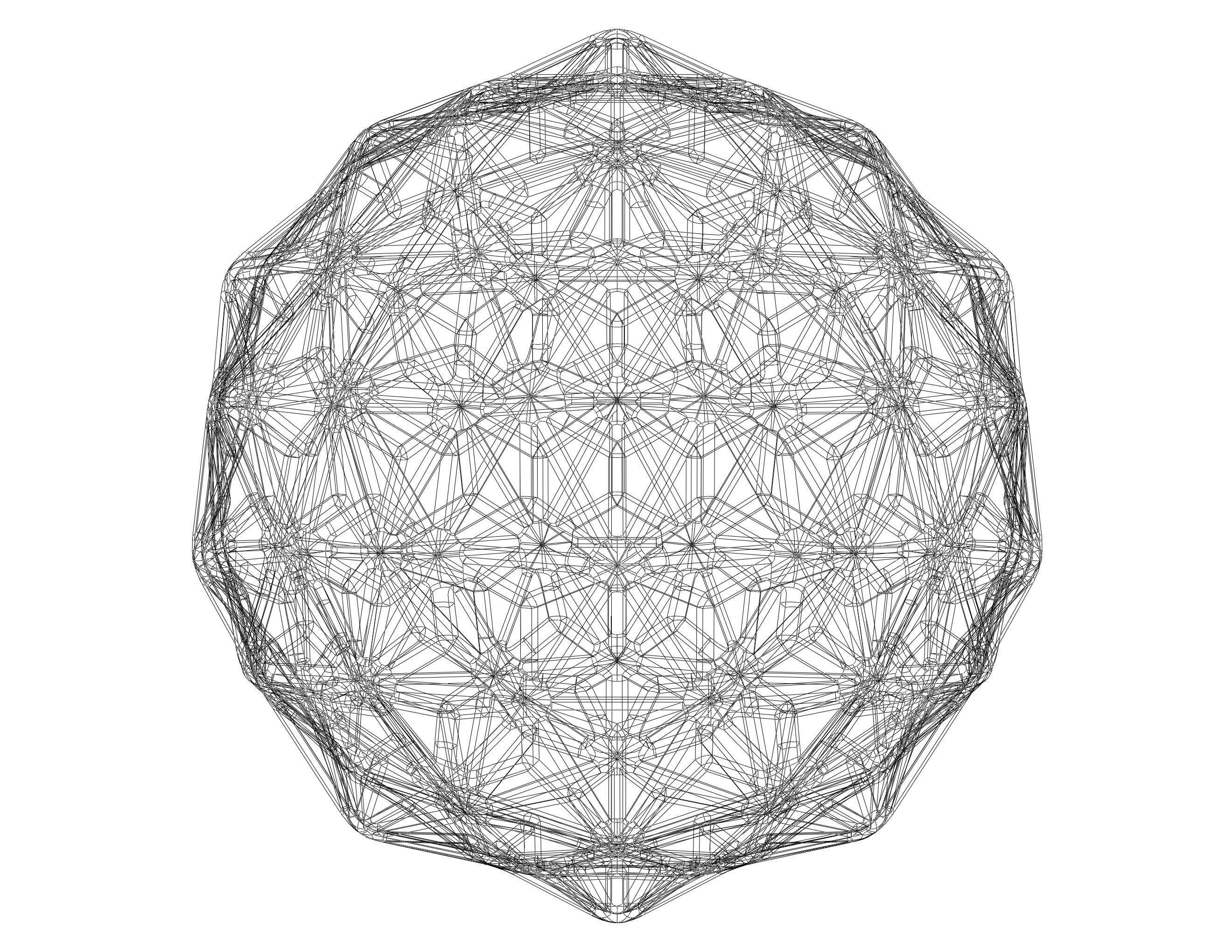 Wireframe Shape Geometric Diamond 3D print model_24