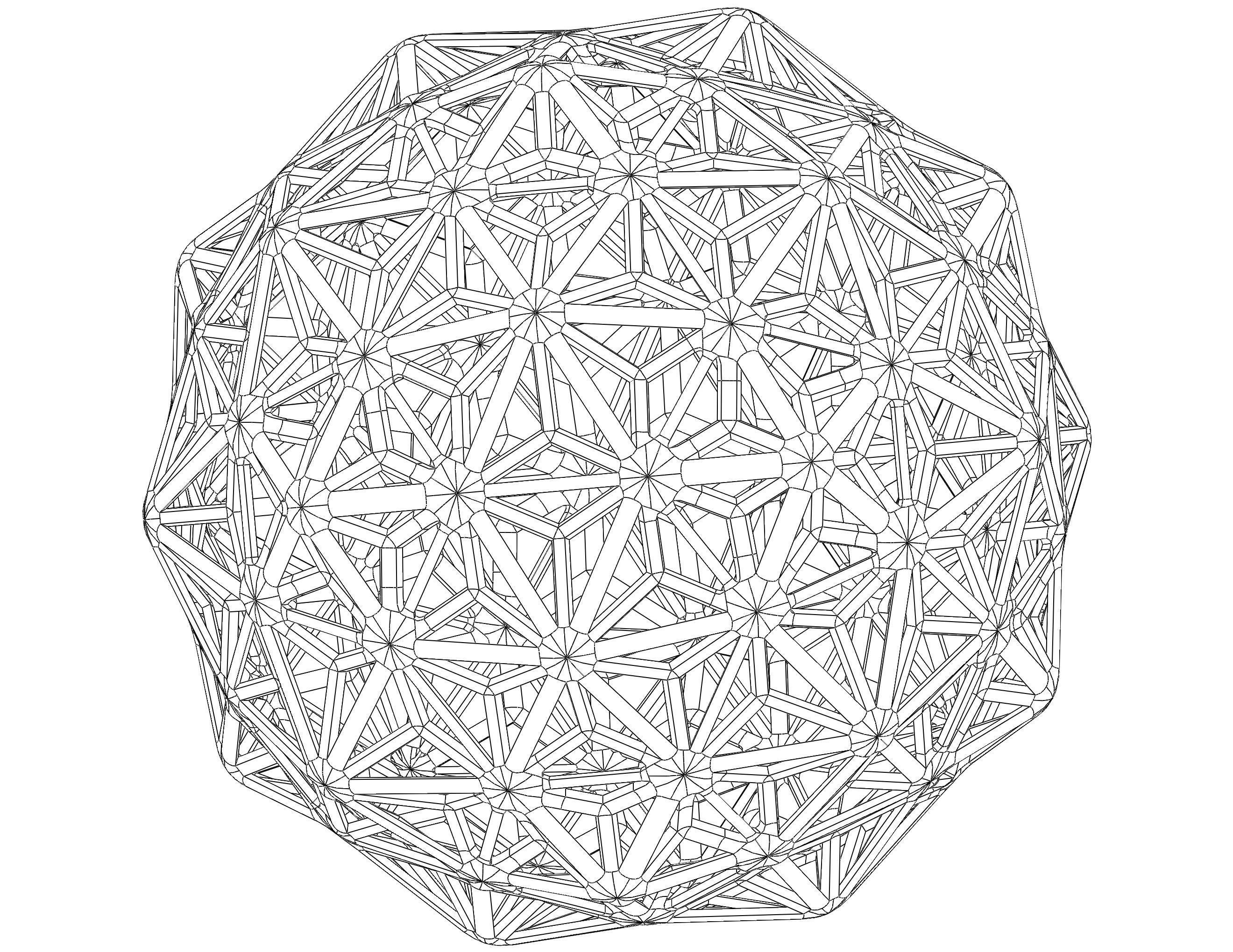 Wireframe Shape Geometric Diamond 3D print model_34