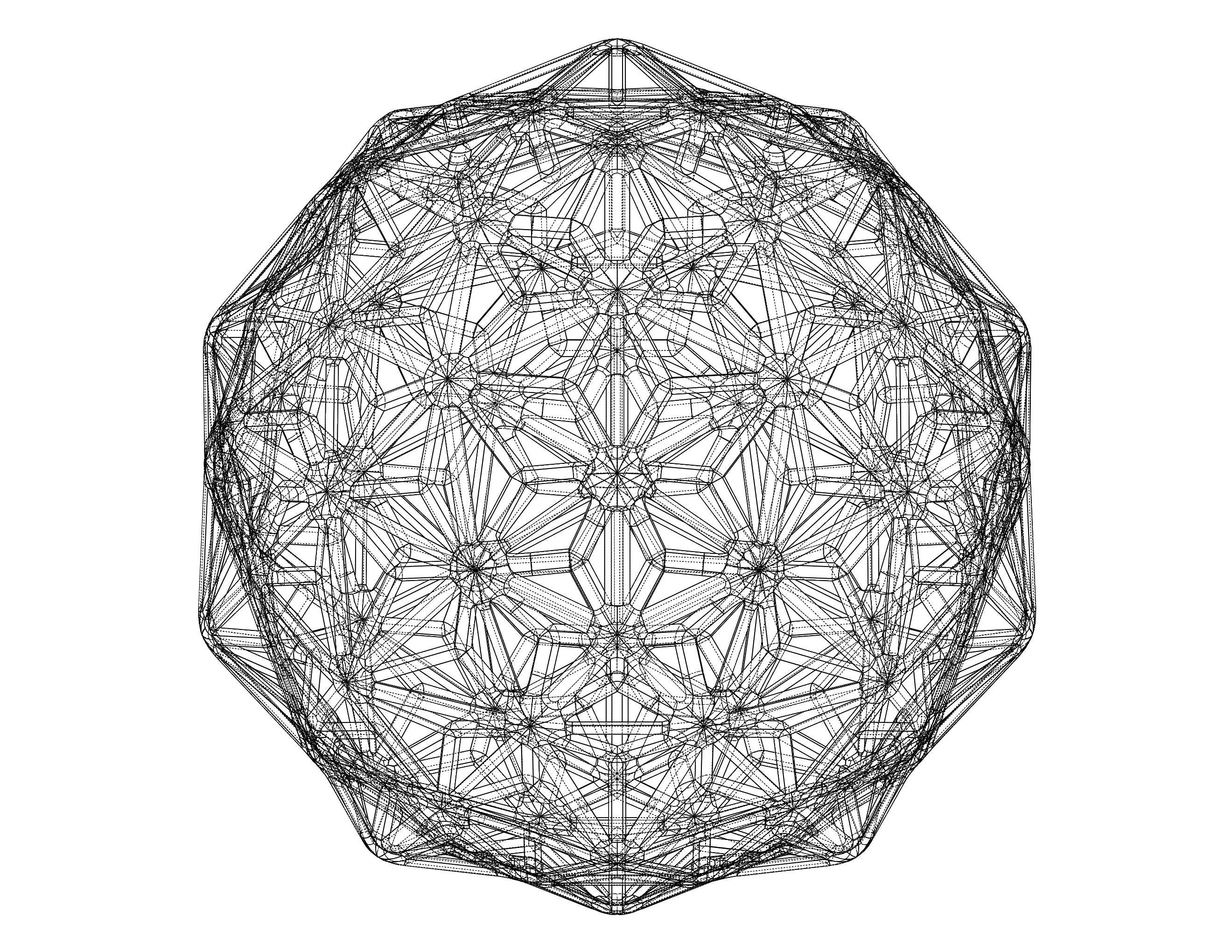 Wireframe Shape Geometric Diamond 3D print model_19