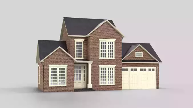 British House Design 01T4 Low-poly 3D model