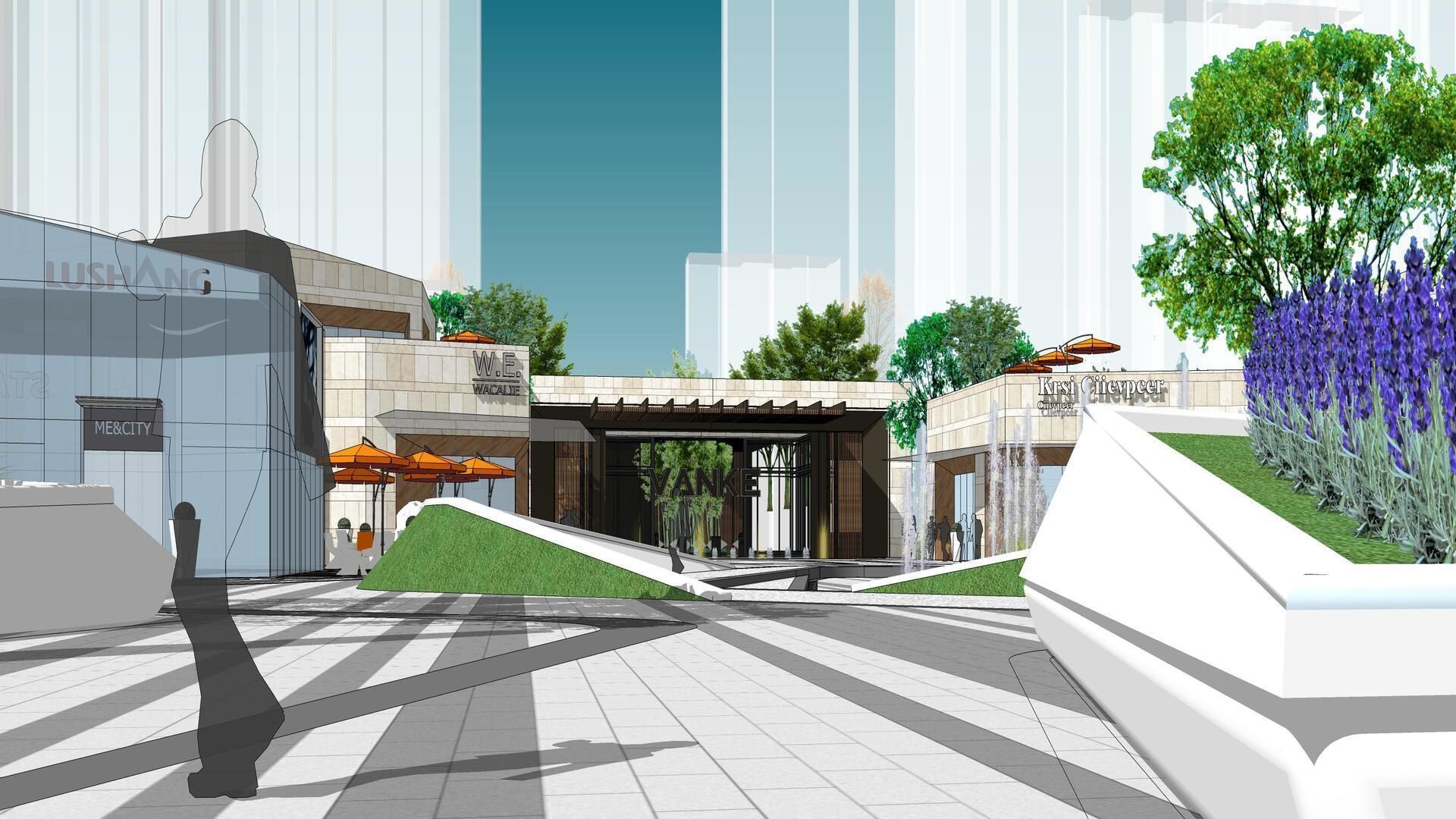 SHOPPING MALL LANDSCAPE ARCHITECTURE 3D model_5