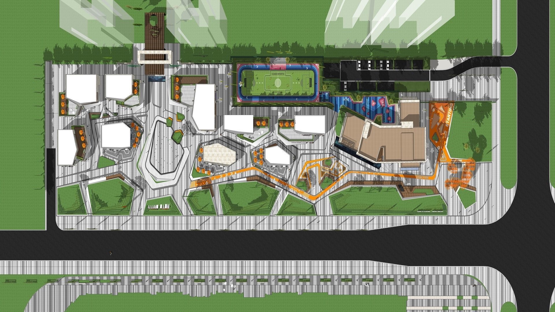 SHOPPING MALL LANDSCAPE ARCHITECTURE 3D model_1