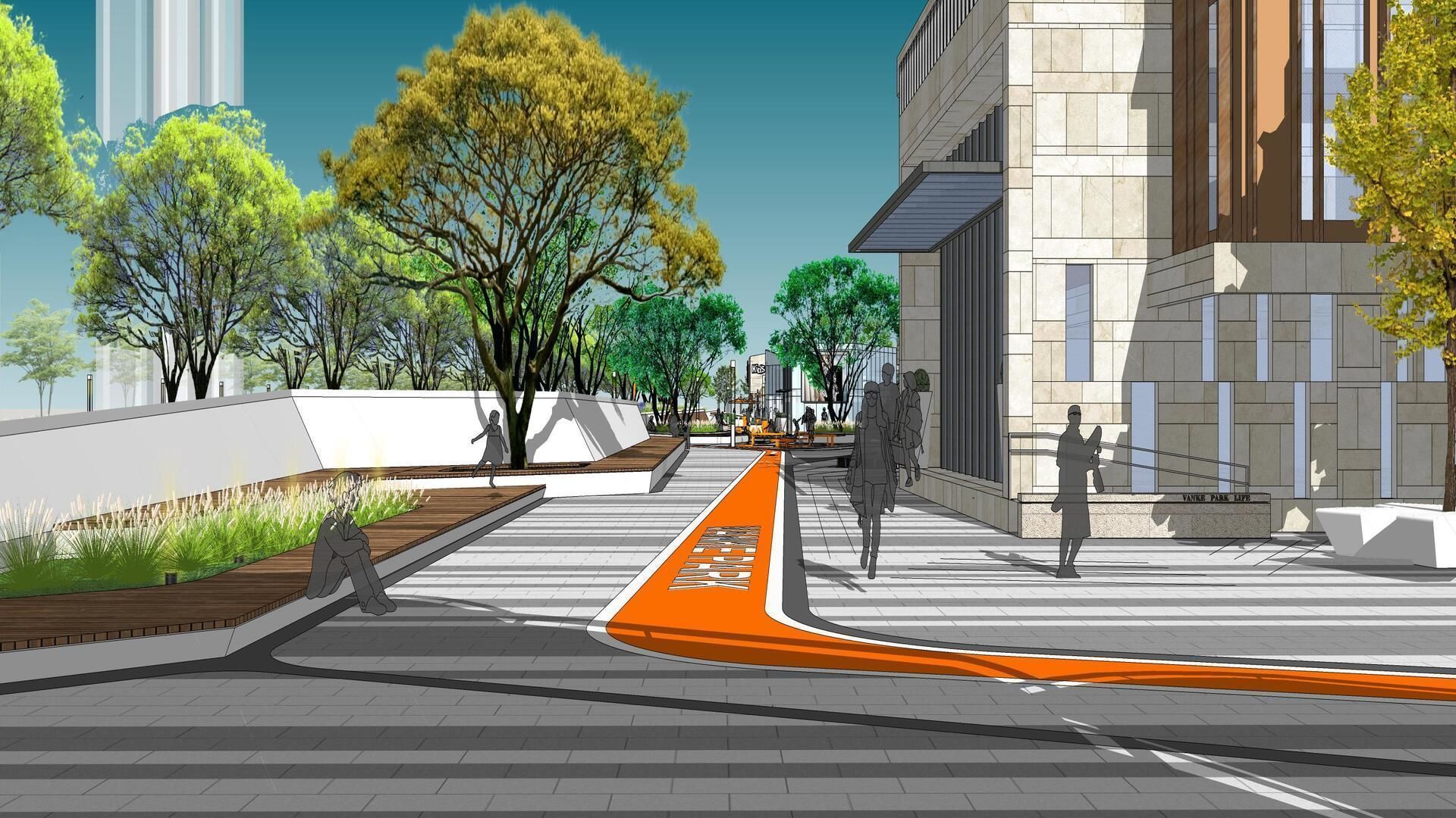 SHOPPING MALL LANDSCAPE ARCHITECTURE 3D model_11