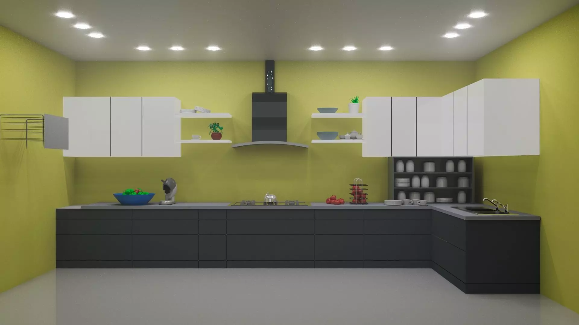 Modular Kitchen 3D model_0