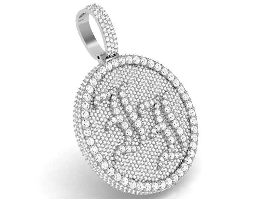 JJ Circle Pendant 4589 3D print model_0