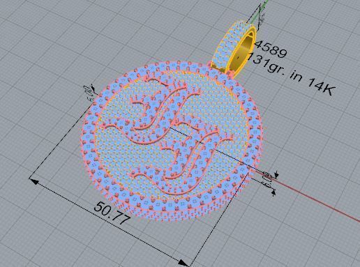 JJ Circle Pendant 4589 3D print model_7