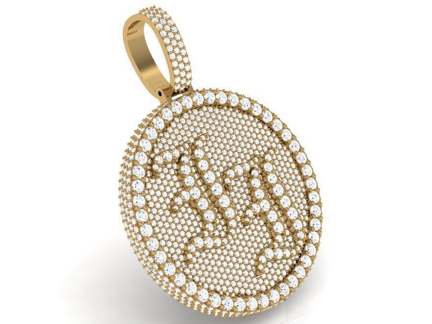 JJ Circle Pendant 4589 3D print model_1