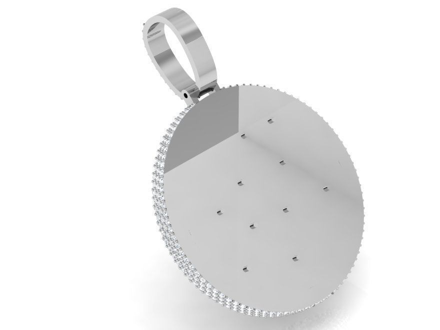 JJ Circle Pendant 4589 3D print model_3