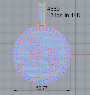 JJ Circle Pendant 4589 3D print model_4