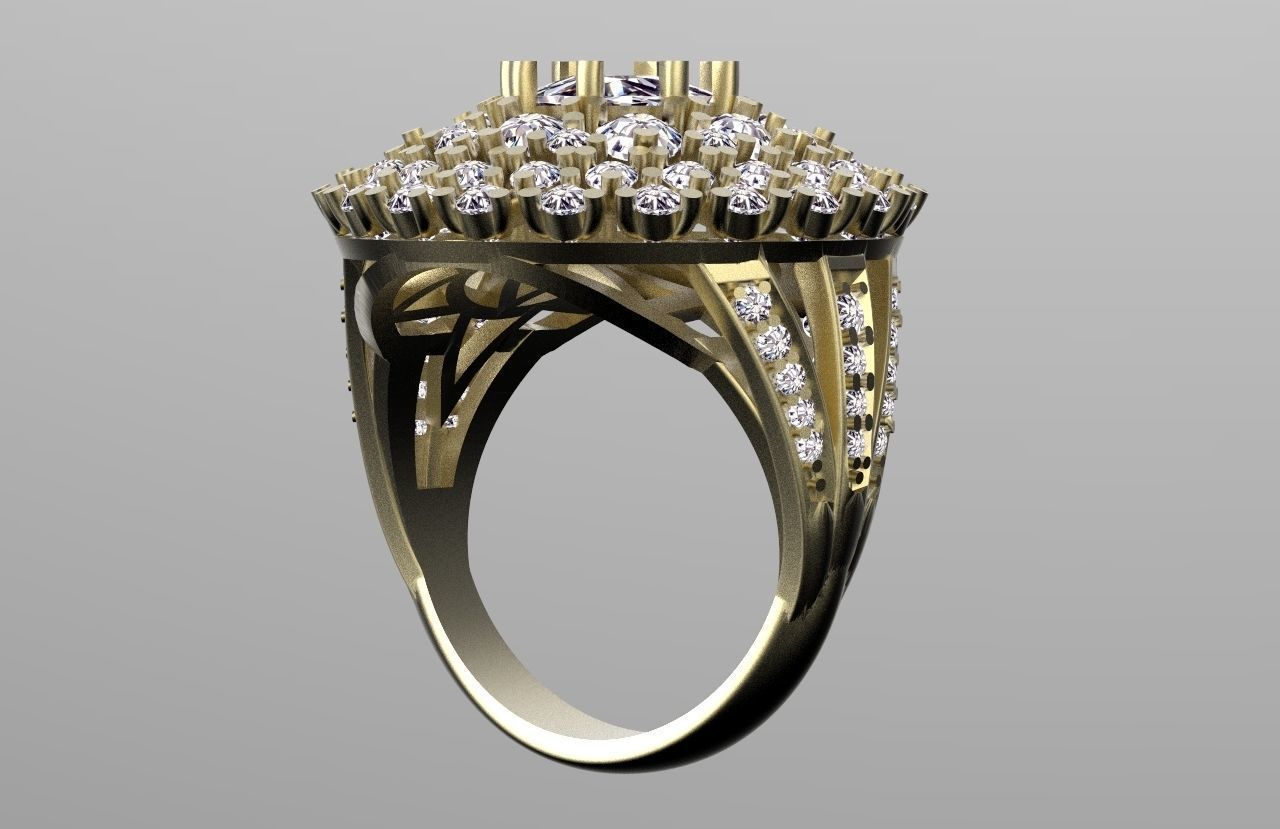 ring gold 3D print model_7
