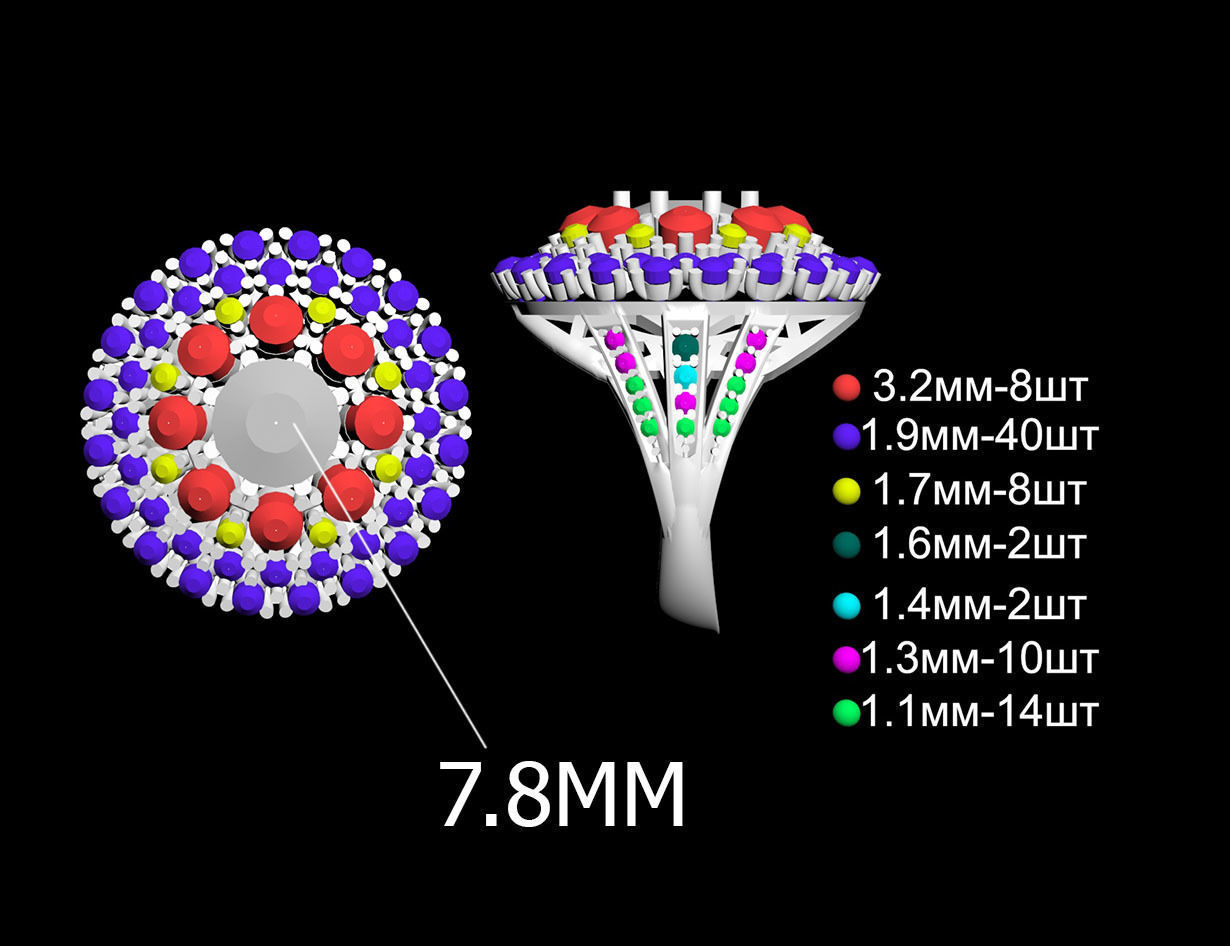 ring gold 3D print model_3