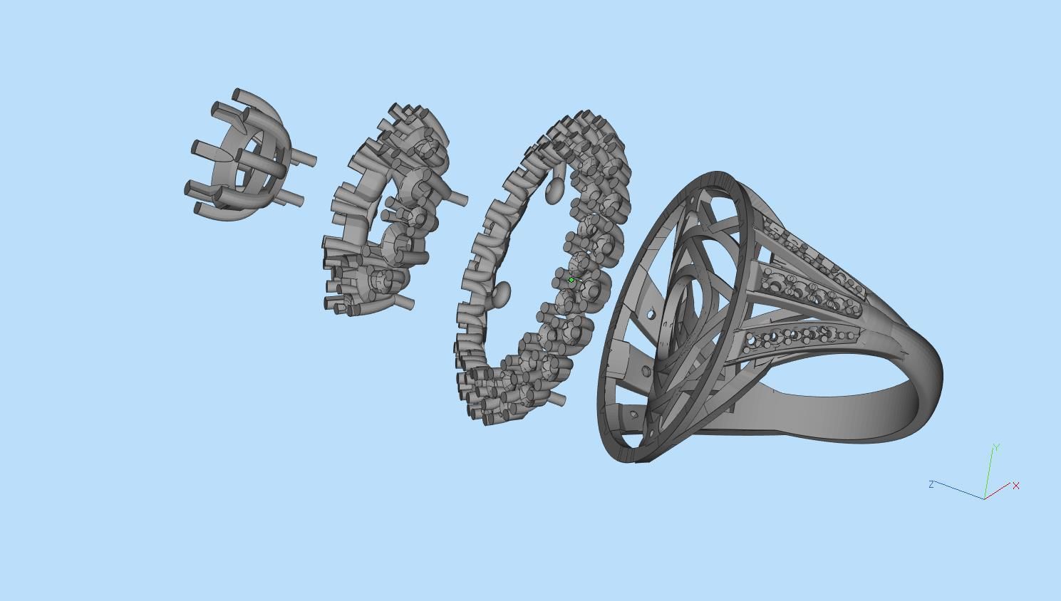 ring gold 3D print model_18