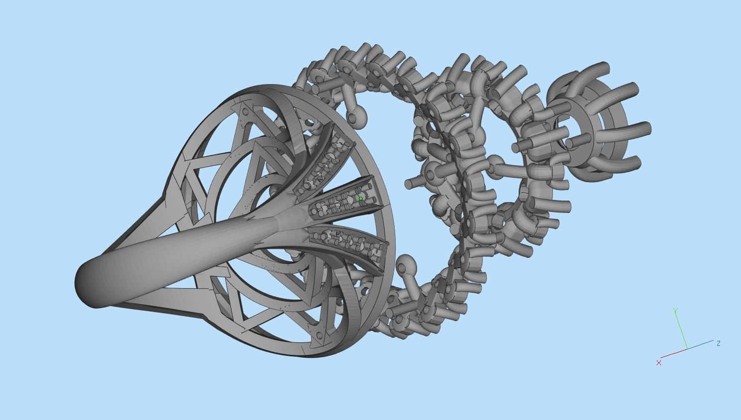 ring gold 3D print model_23