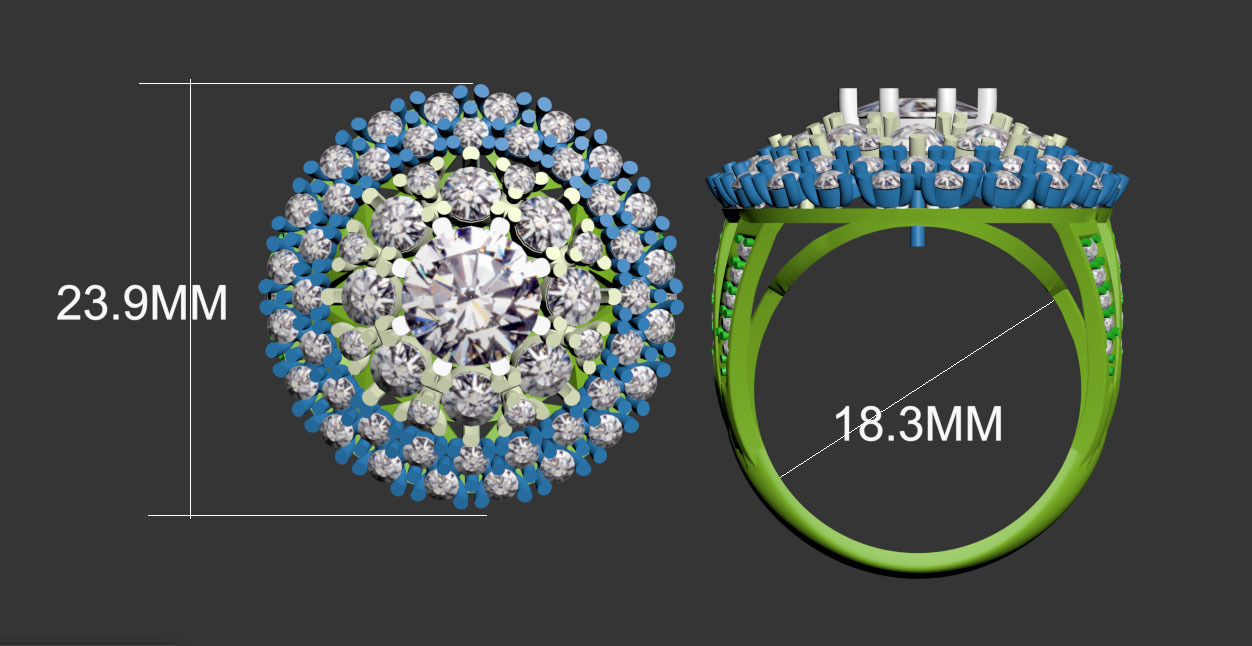 ring gold 3D print model_10
