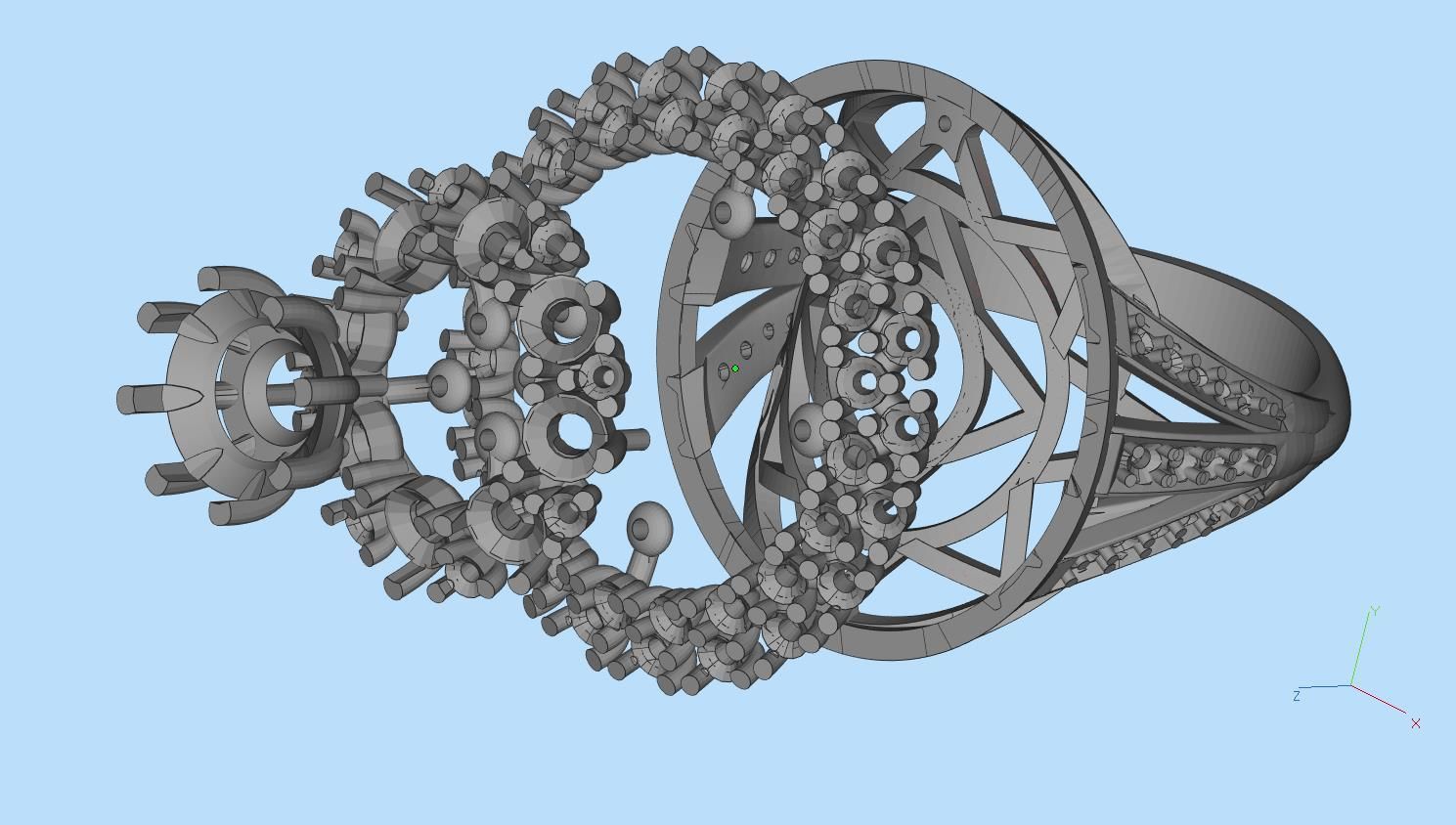 ring gold 3D print model_17