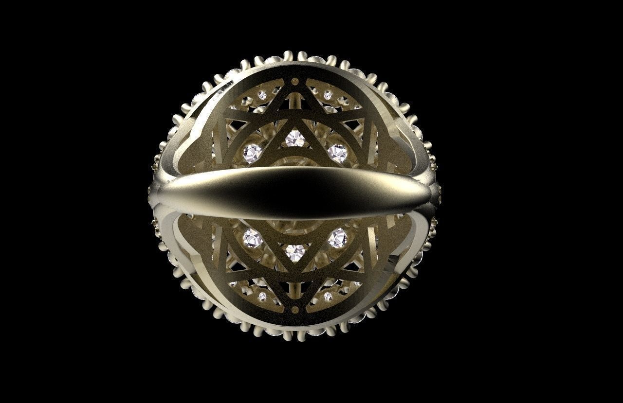 ring gold 3D print model_14