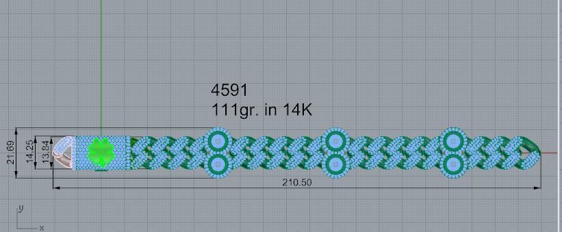 Chain Bracelet 4591 3D print model_4