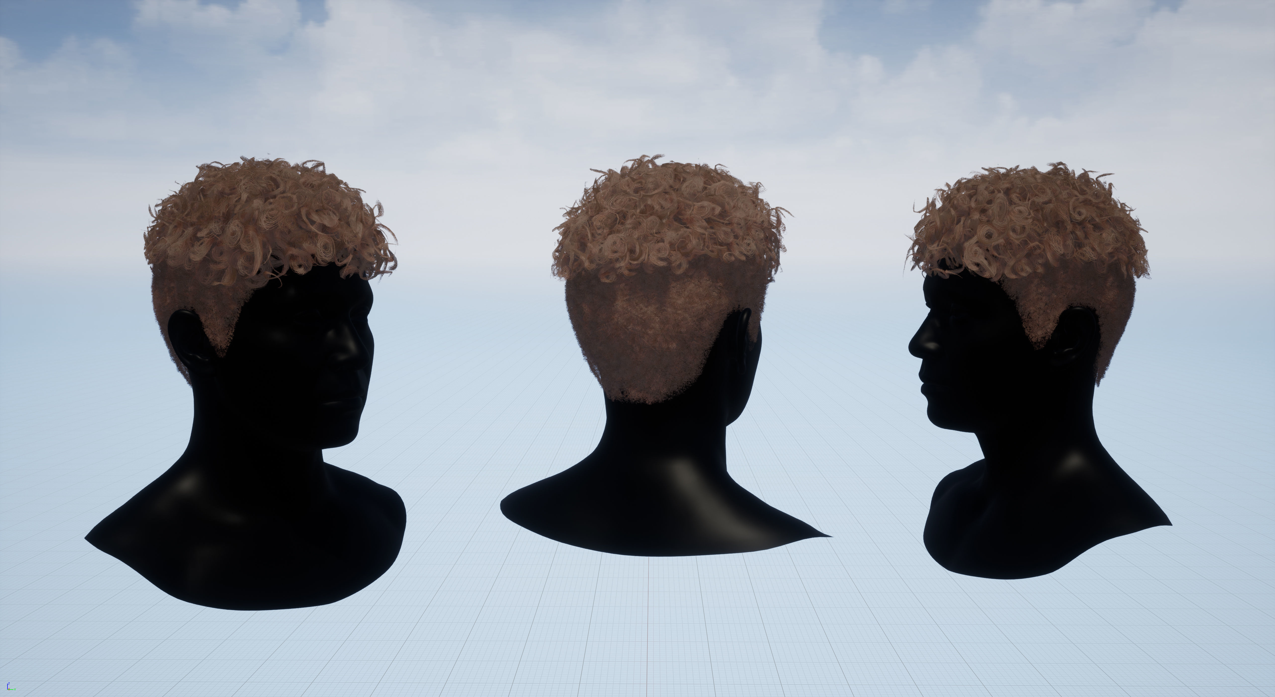 Pack real time hairstyles part 2 Low-poly 3D model_17